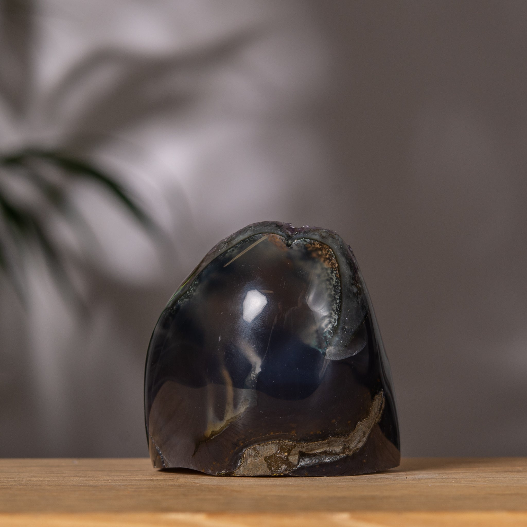 Amethyst Cluster – Purple Crystal & Agate Back – Uruguay