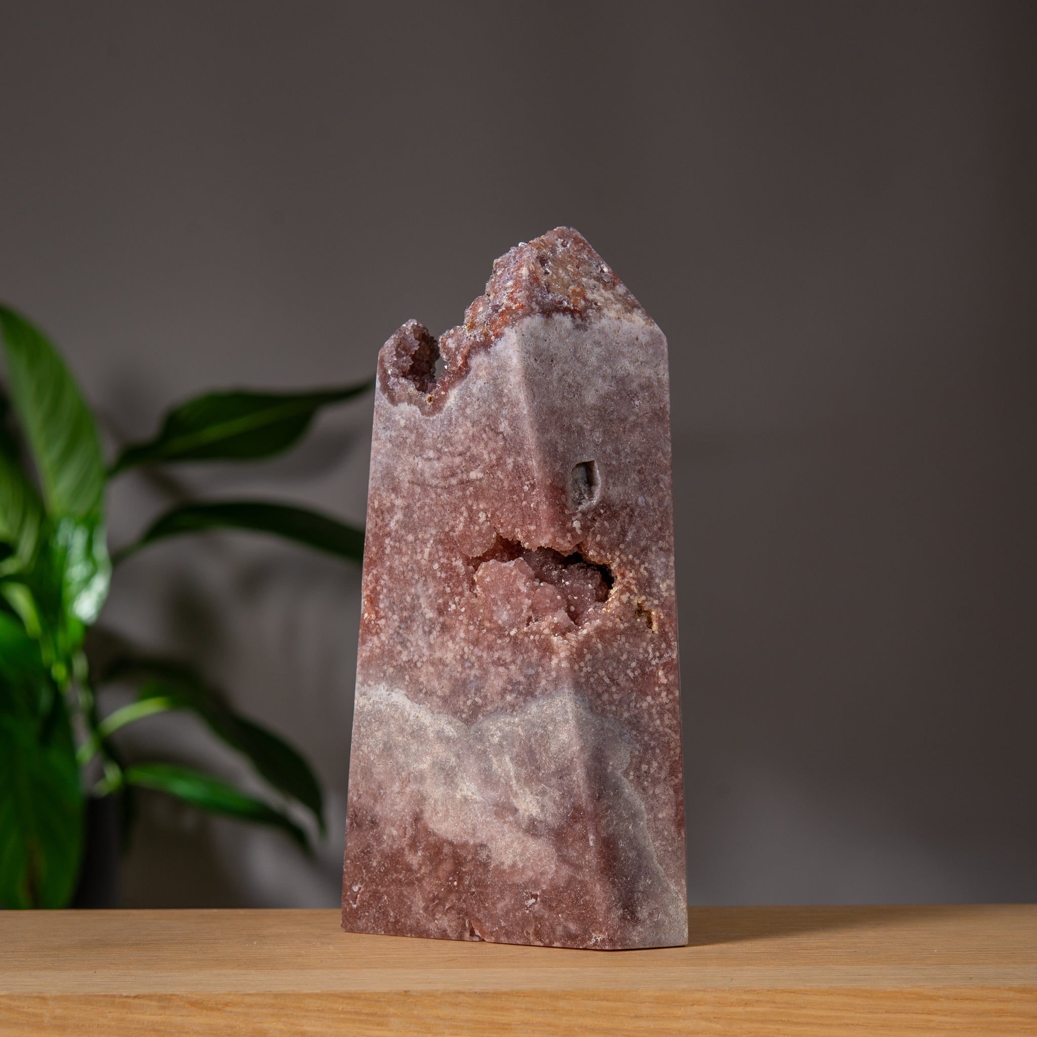 Large Pink Amethyst Tower with Druzy Cavity