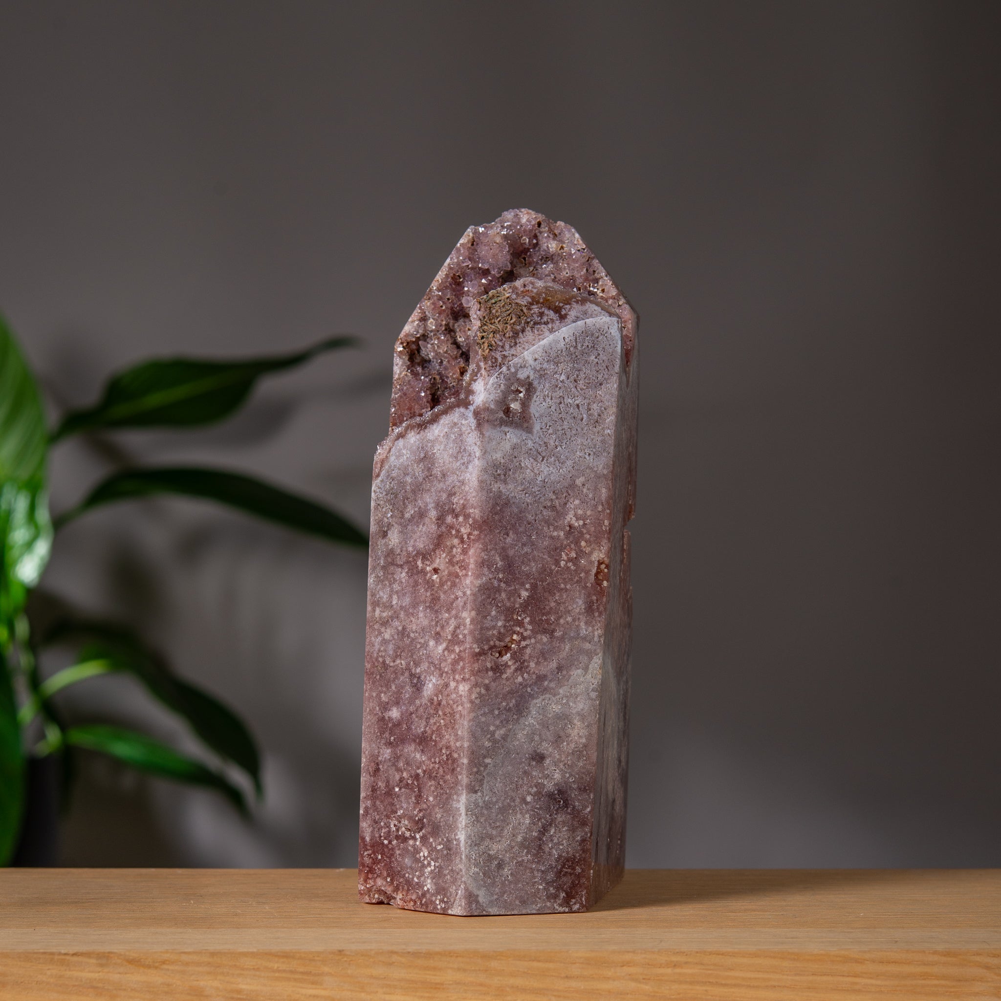 Large Pink Amethyst Tower with Druzy Cavity