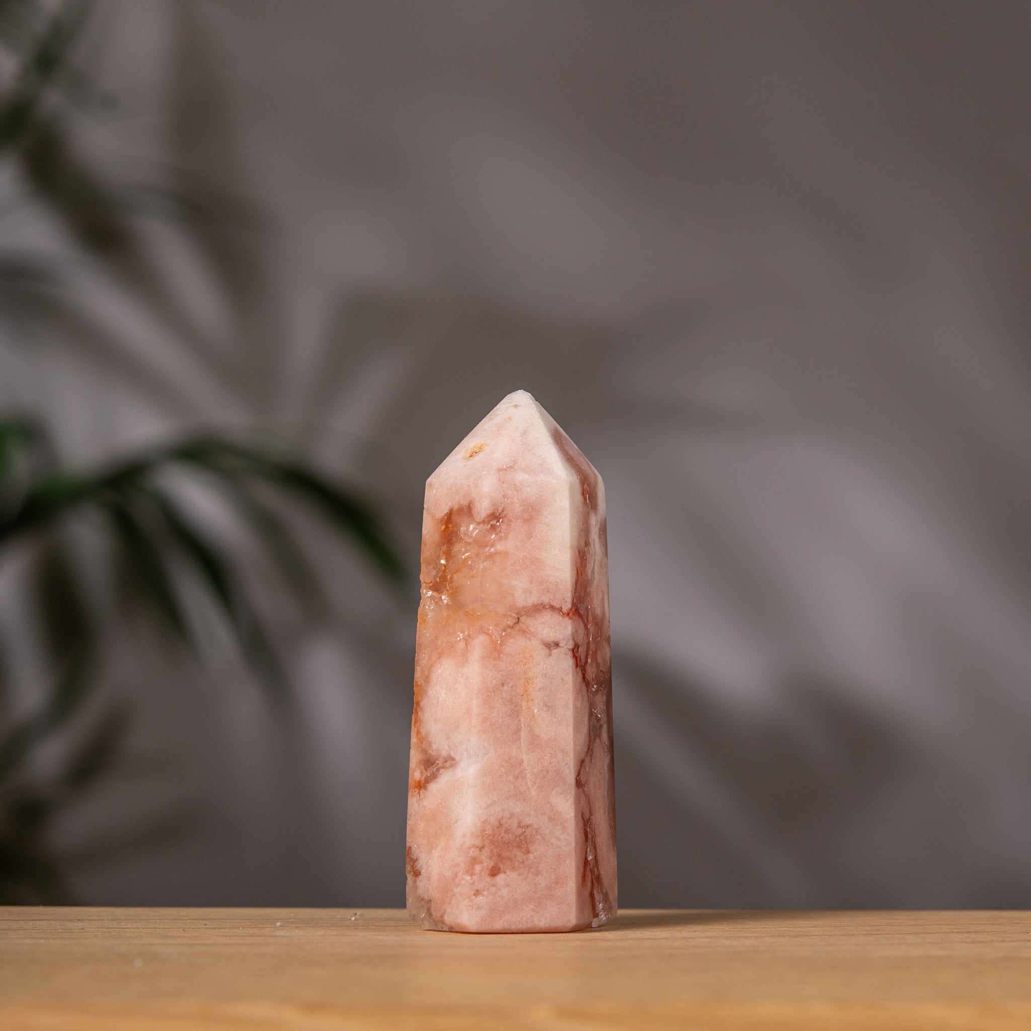 Soft Rosy Pink Amethyst Marbled Tower