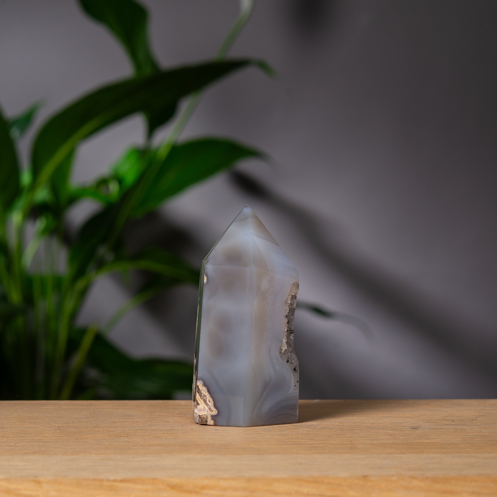 Light Grey Agate Tower with Druzy Cavity