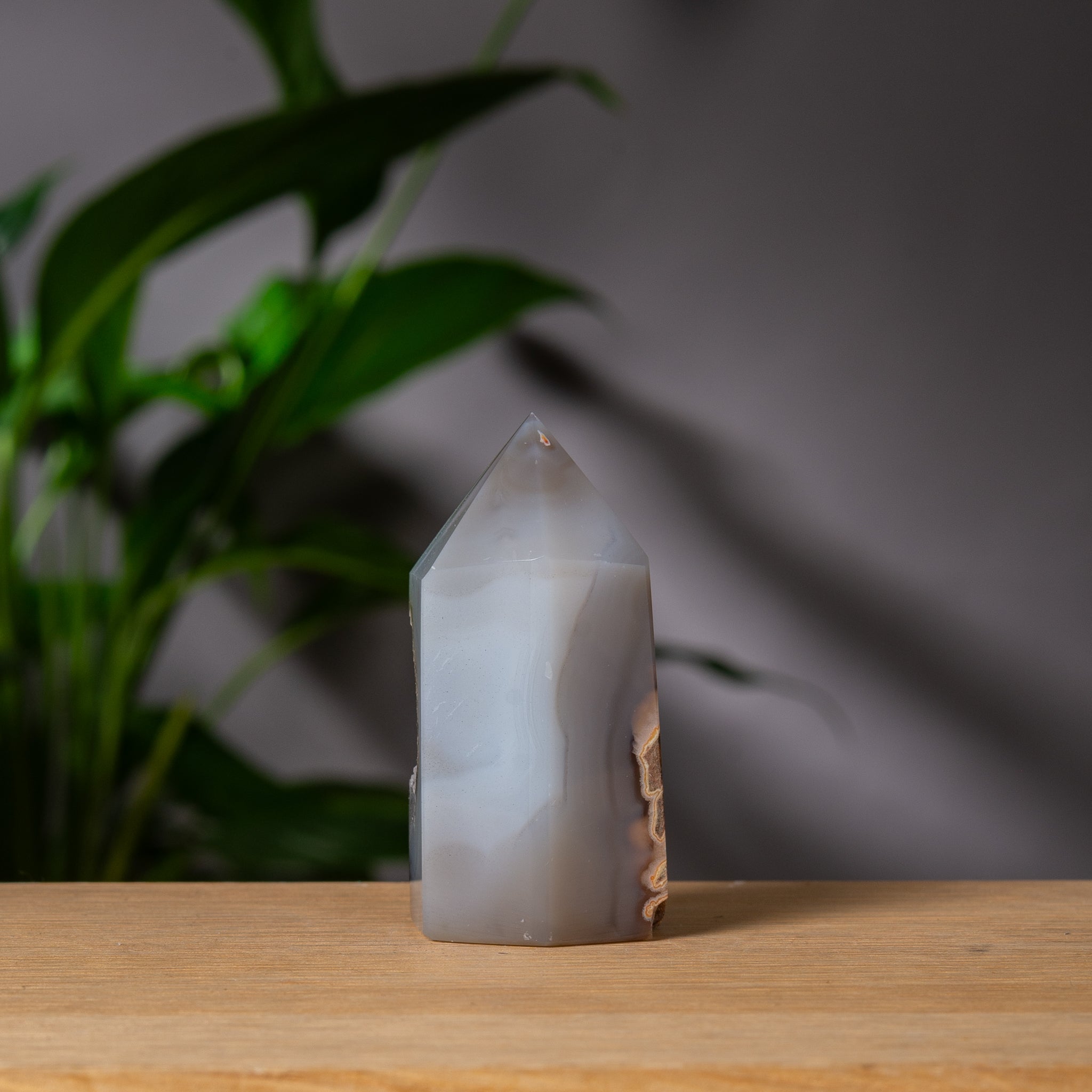Light Grey Agate Tower with Druzy Cavity