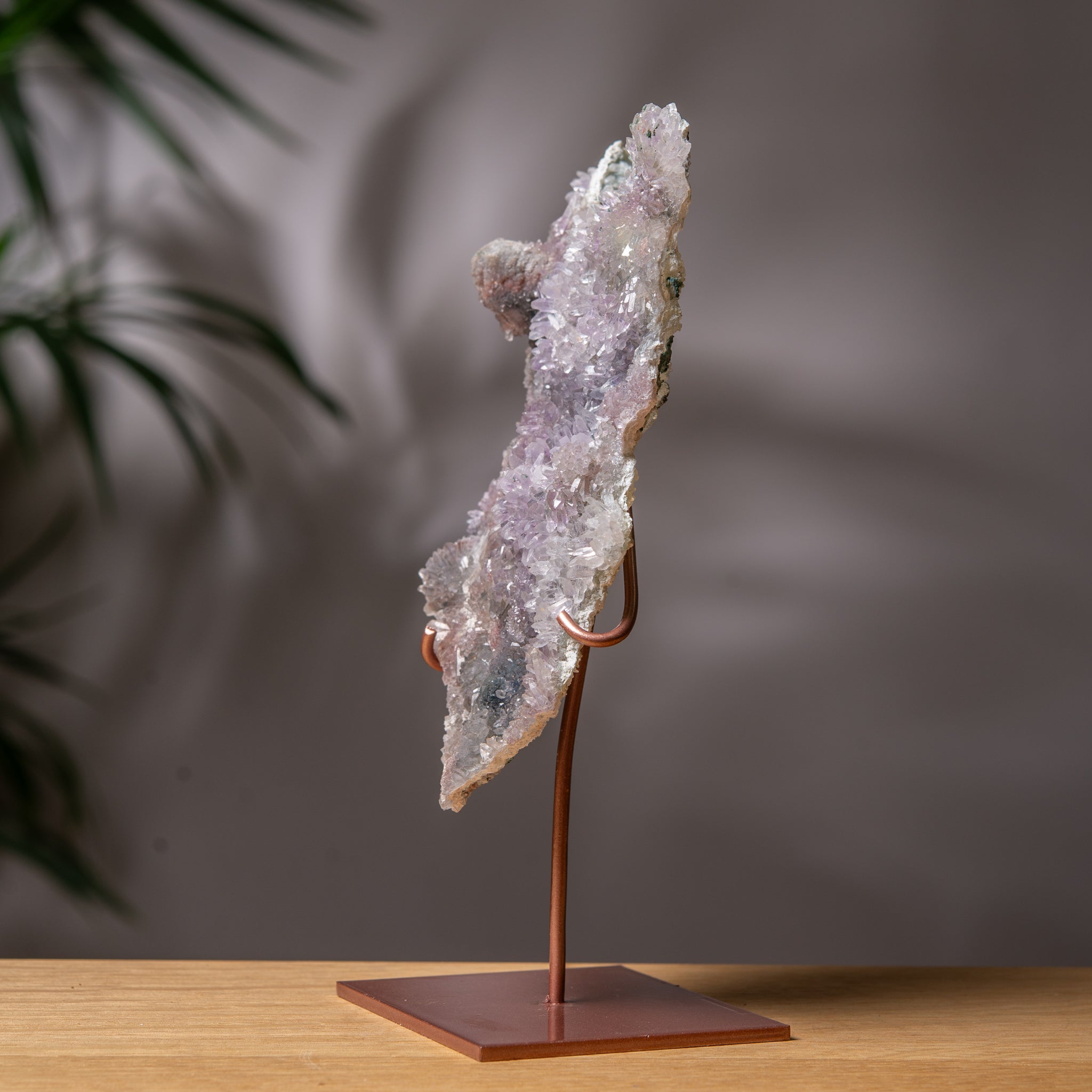 Raw Zeolite Amethyst Crystal Slab with Pale Lavender Points