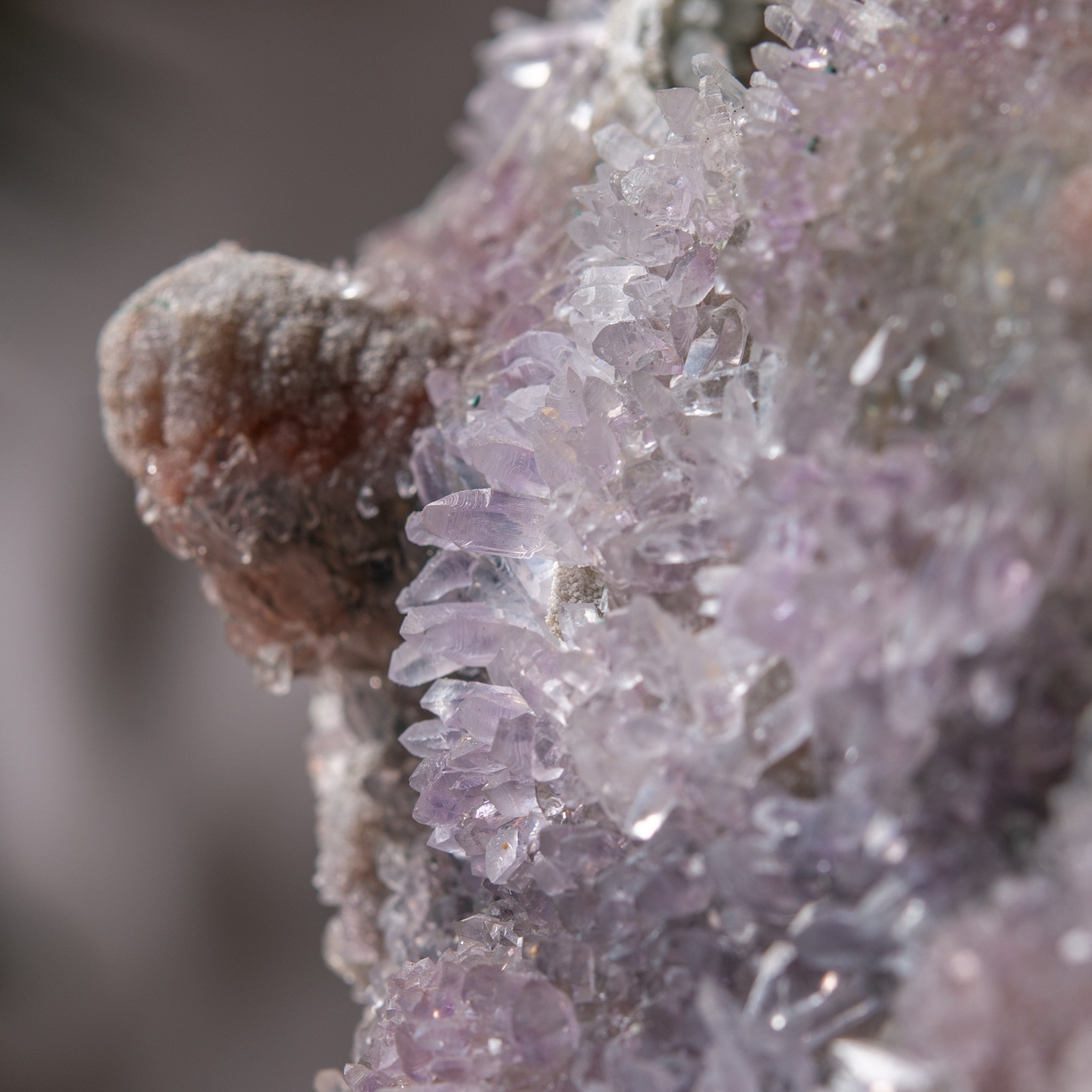 Raw Zeolite Amethyst Crystal Slab with Pale Lavender Points