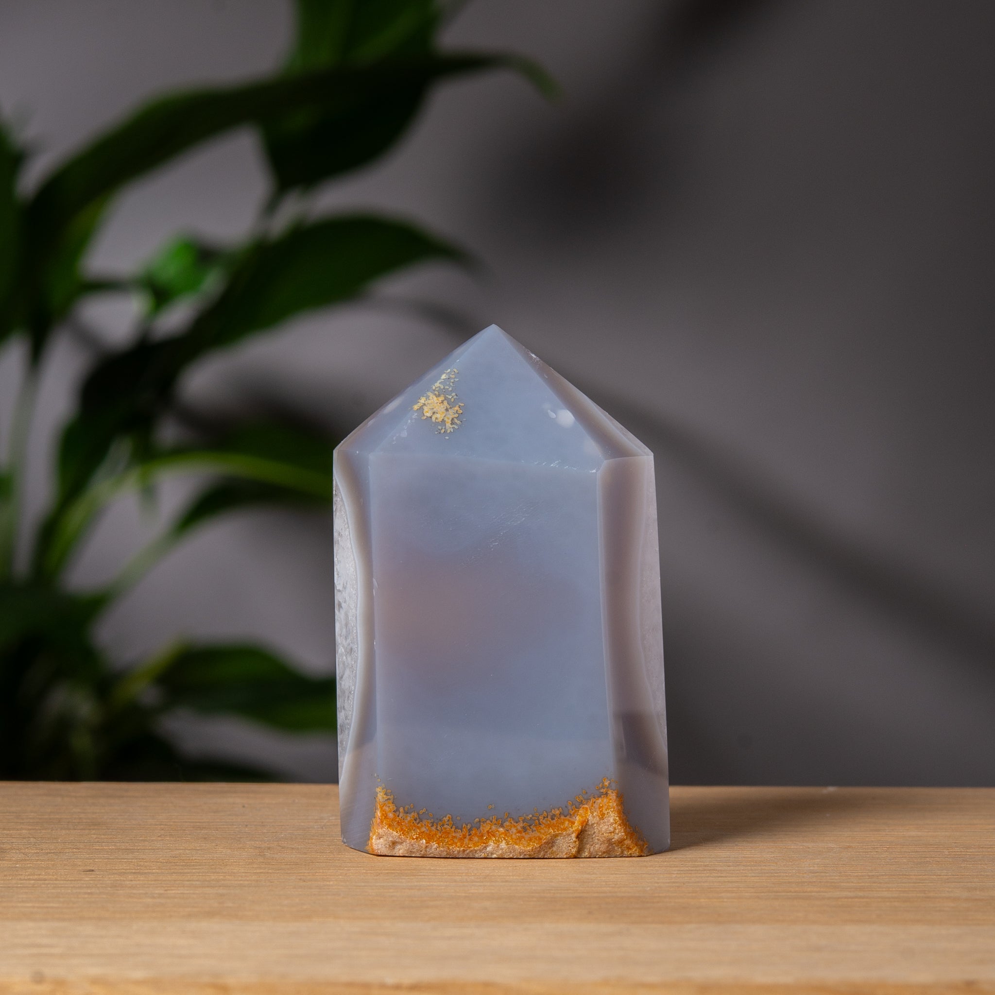Dark Speckled Druzy Agate Tower