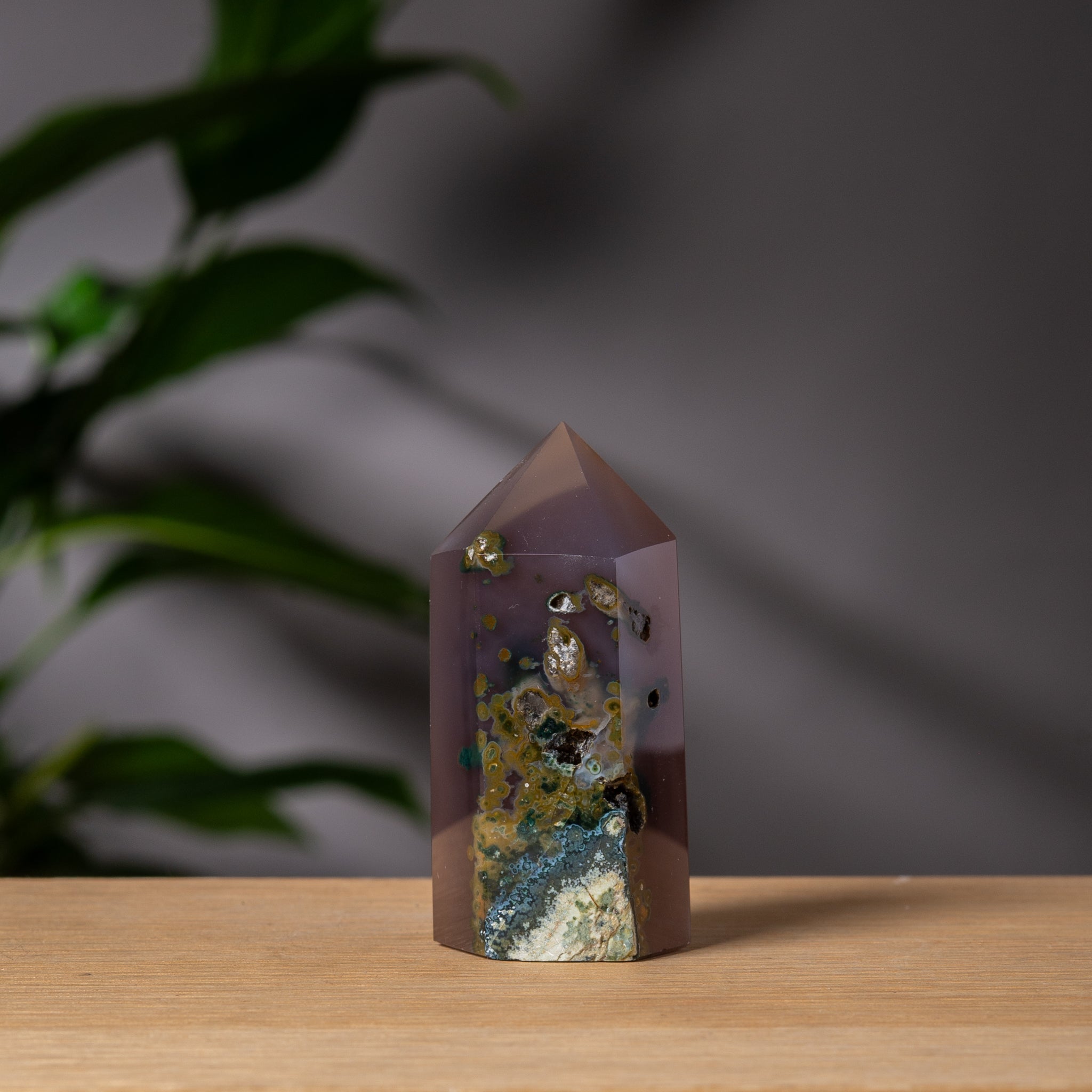 Mjukt lila Agate Druzy Tower