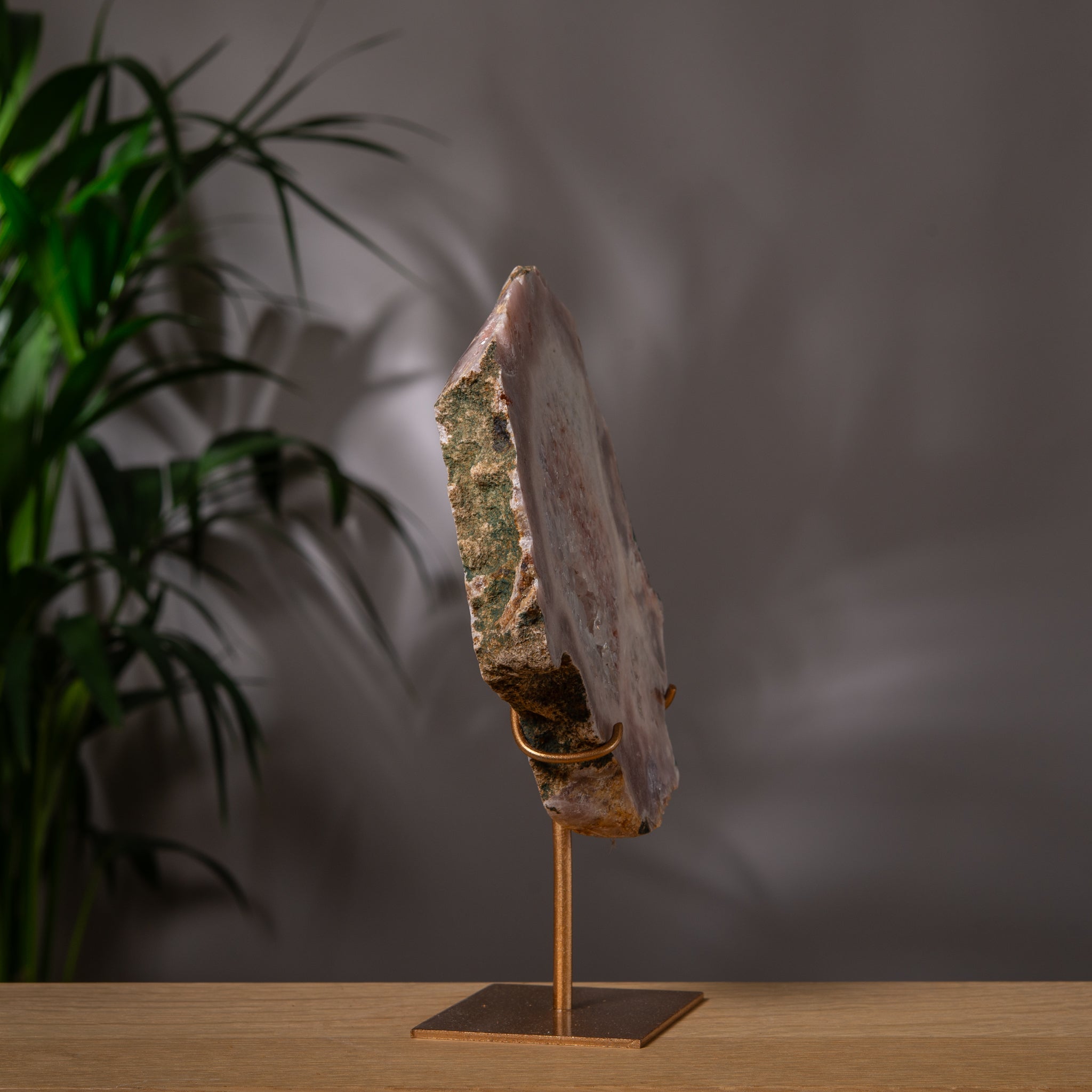 Large Pink Amethyst  Slab on Stand