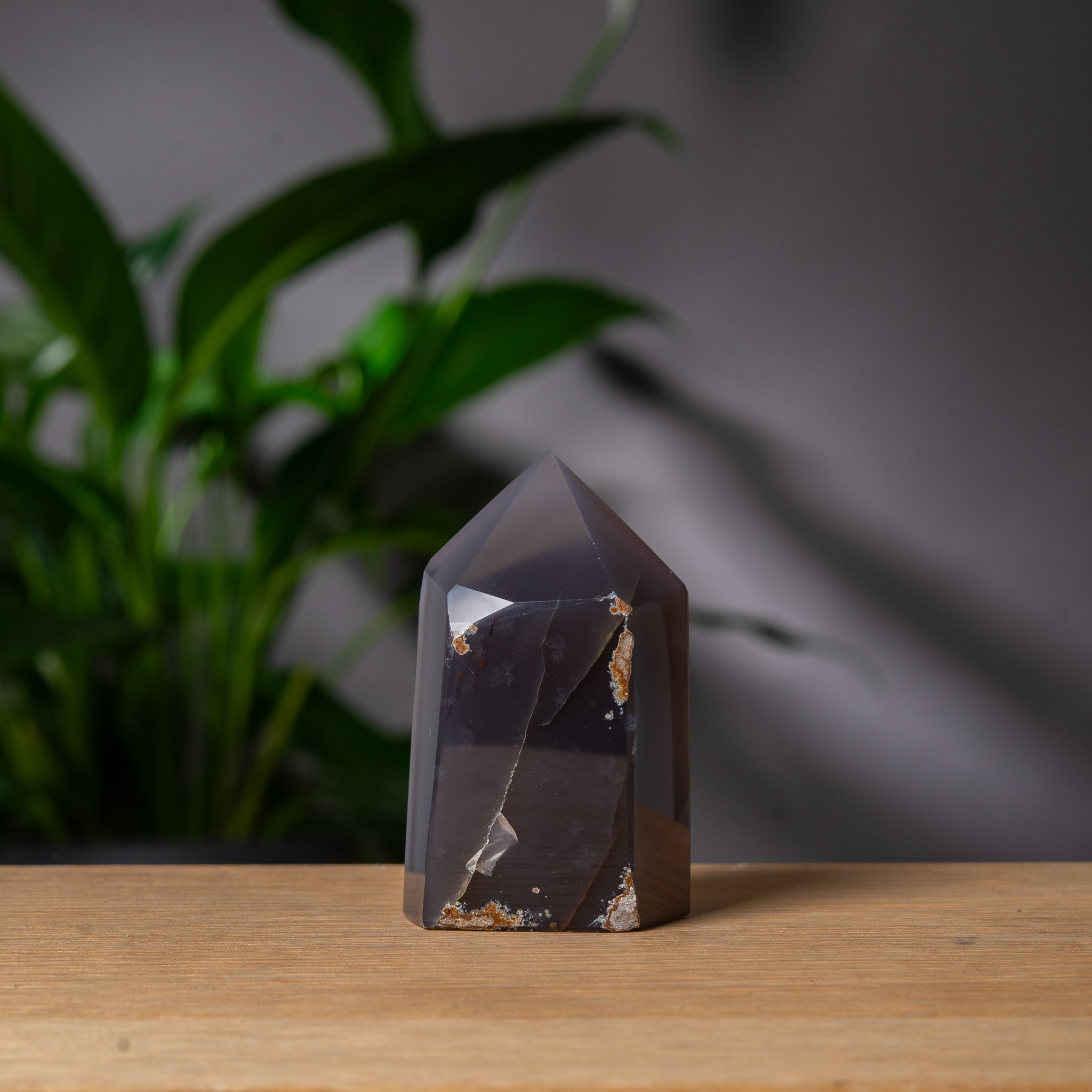 Grey Agate Druzy Tower