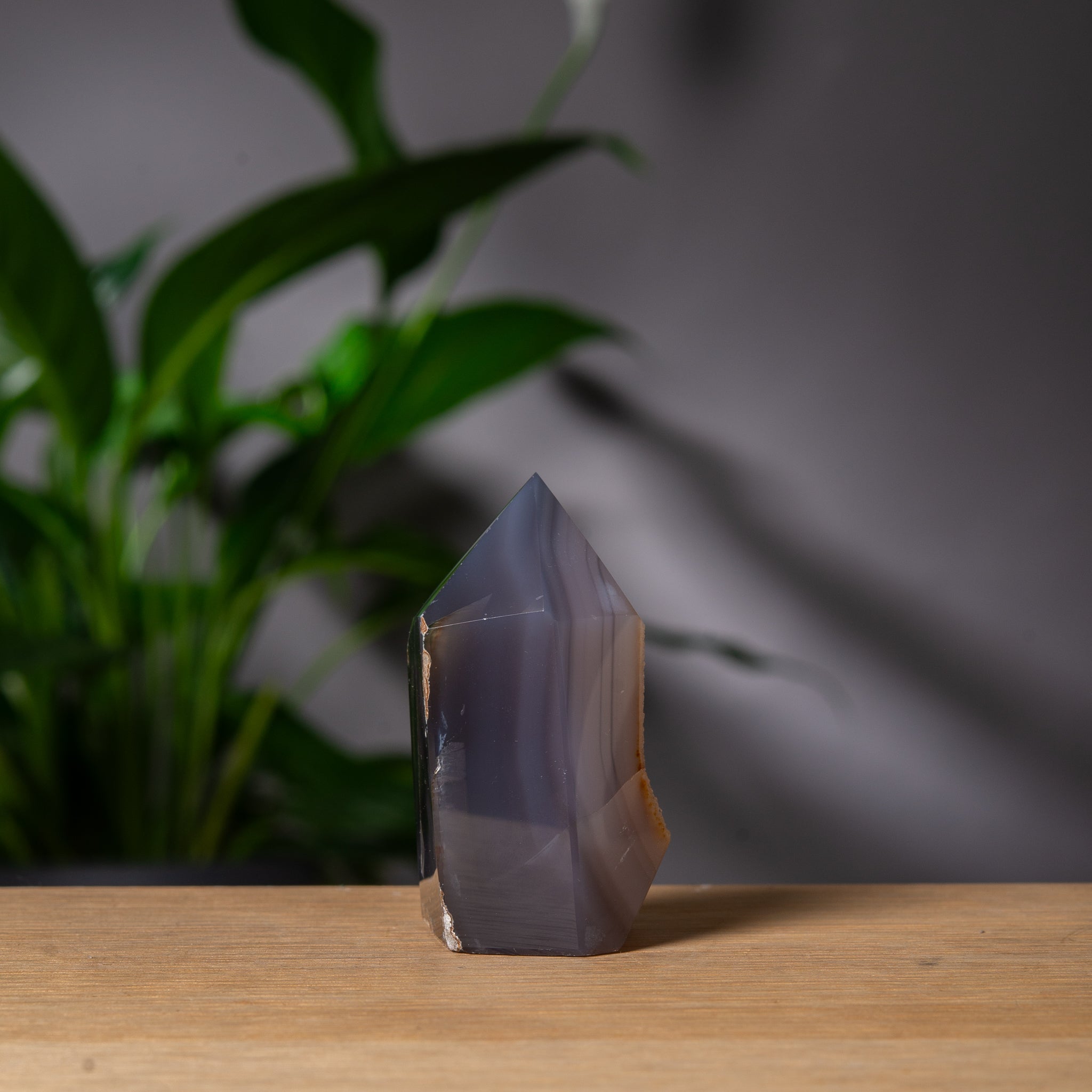 Grey Agate Druzy Tower