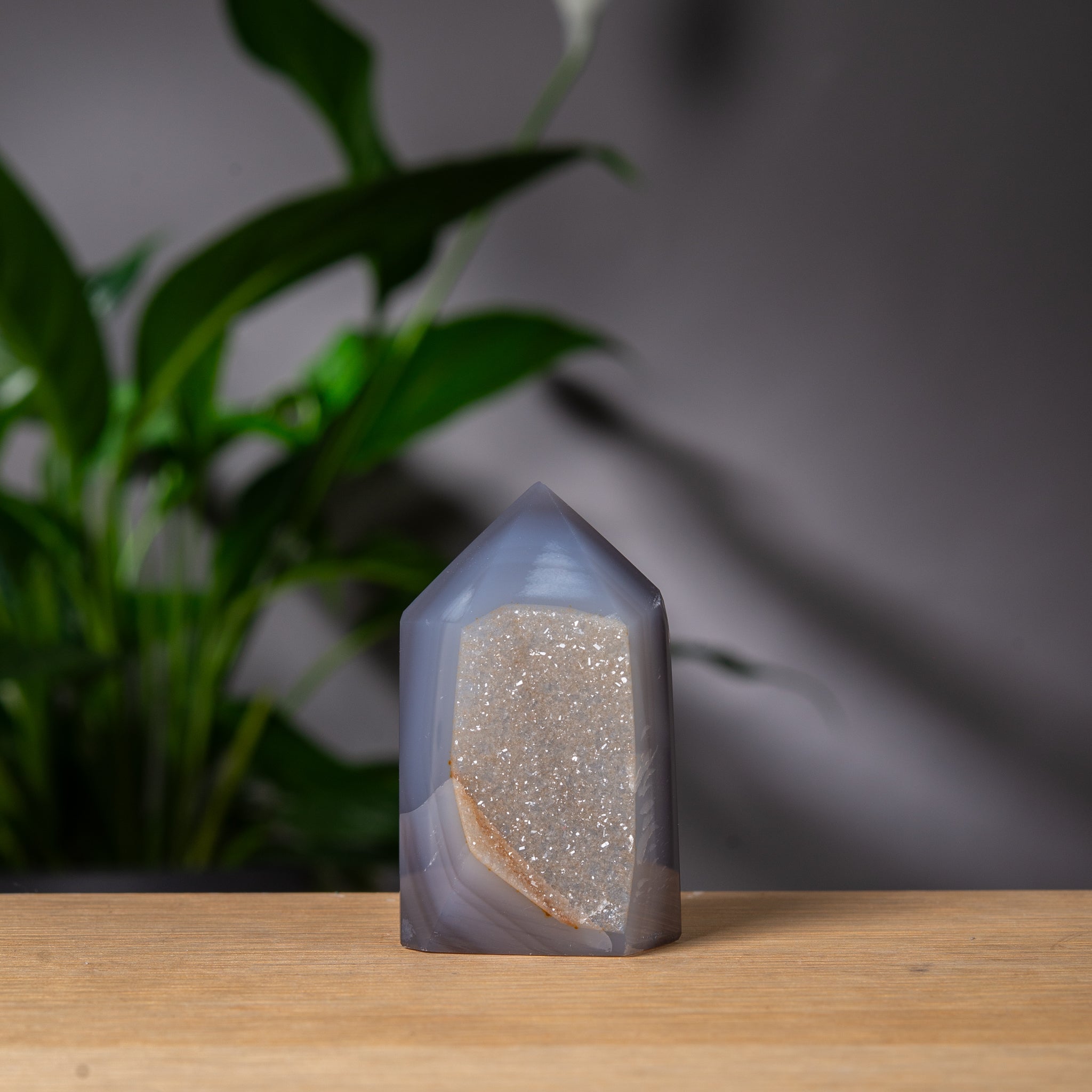 Grå Agat Druzy Torn