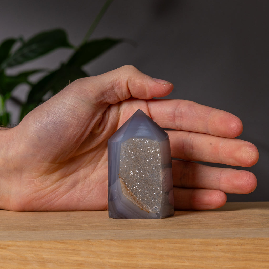 Grå Agat Druzy Torn
