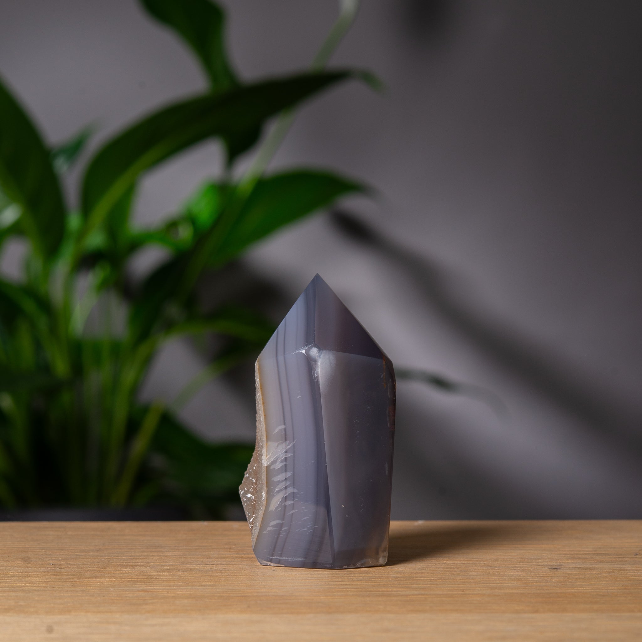 Grey Agate Druzy Tower