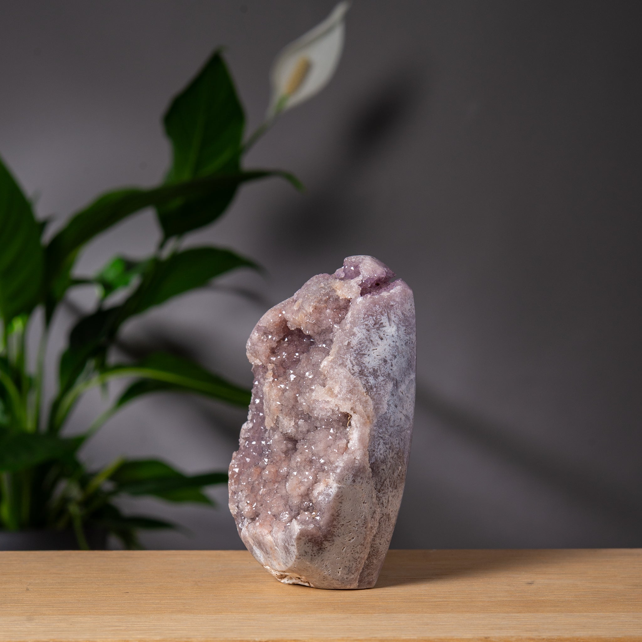 Lavender Pink Amethyst Freeform with Grey Agate
