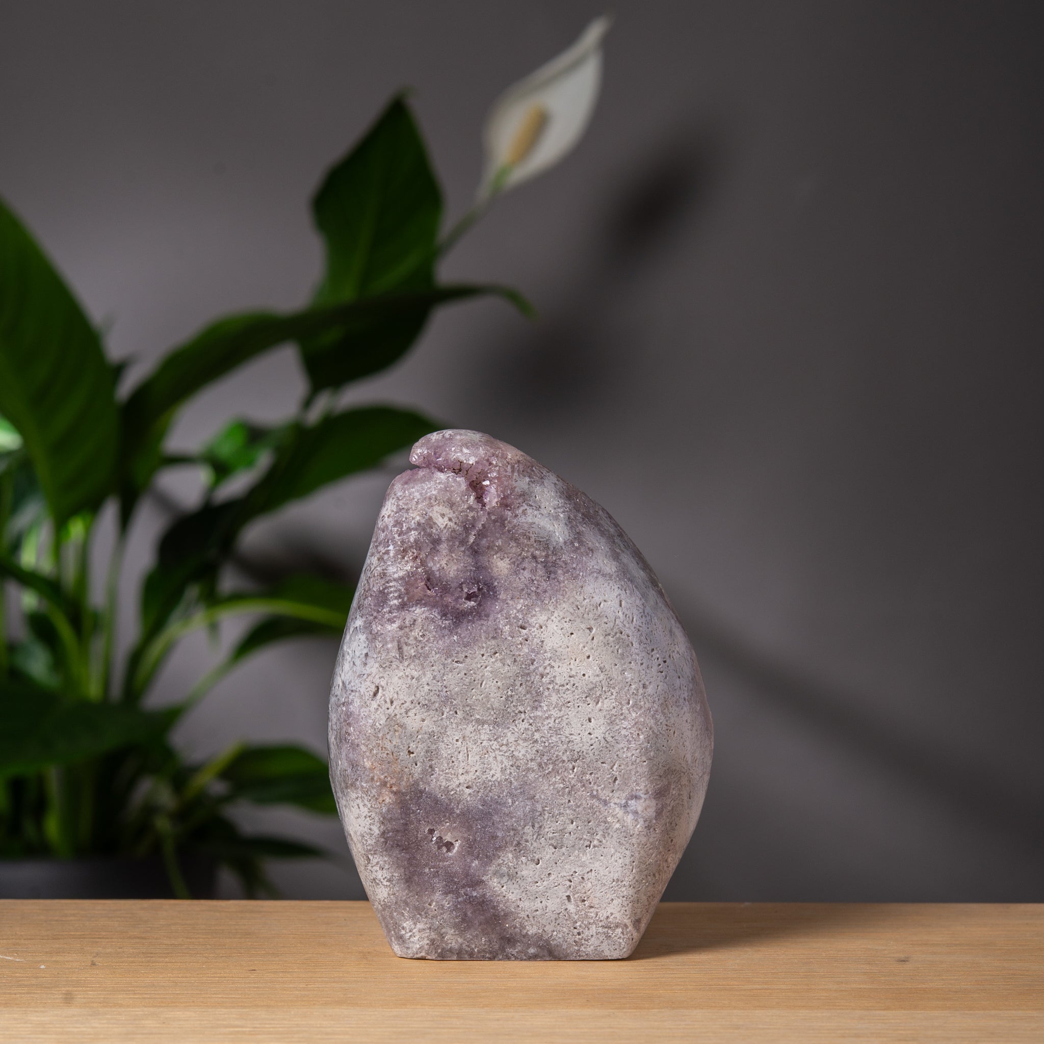 Lavender Pink Amethyst Freeform with Grey Agate