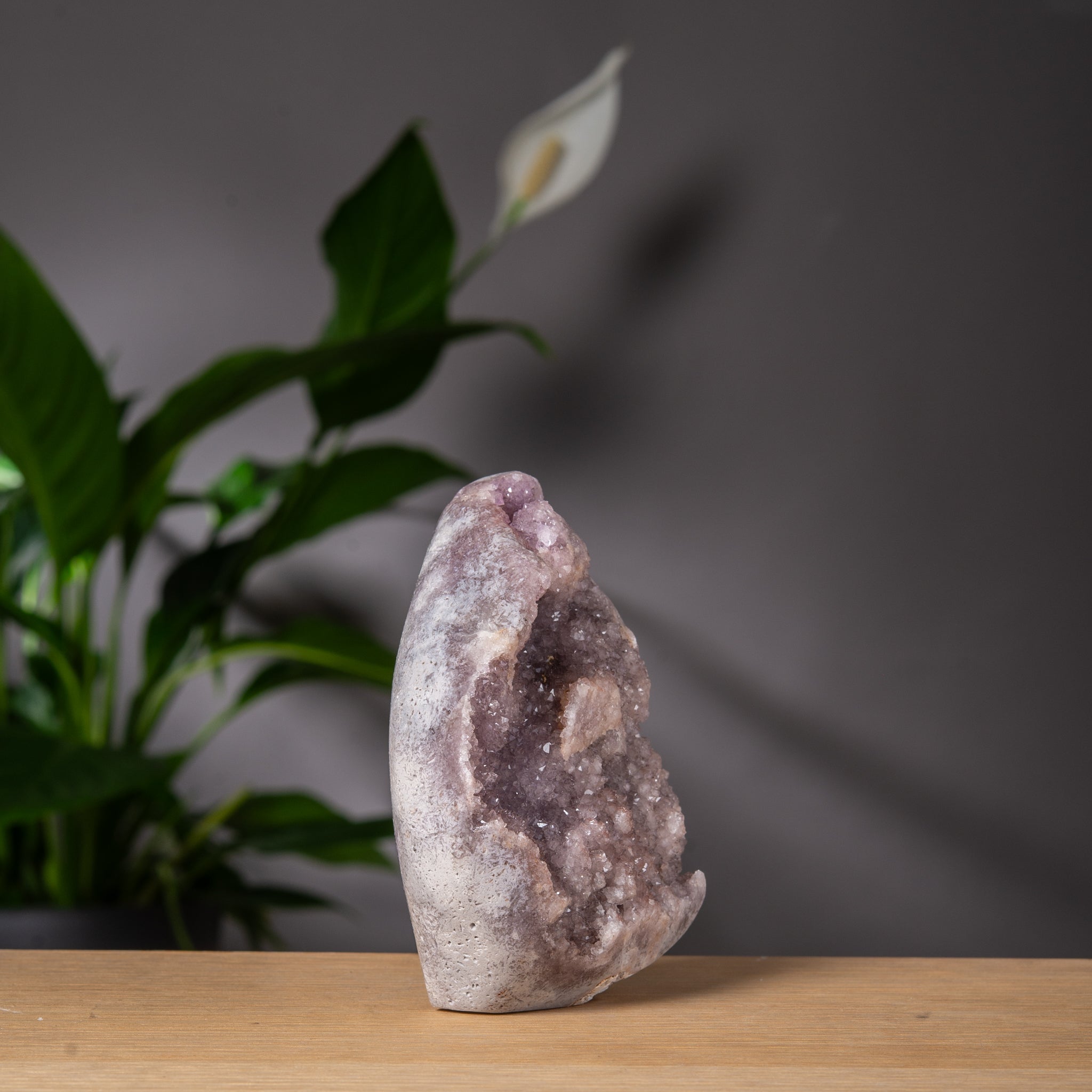 Lavender Pink Amethyst Freeform with Grey Agate