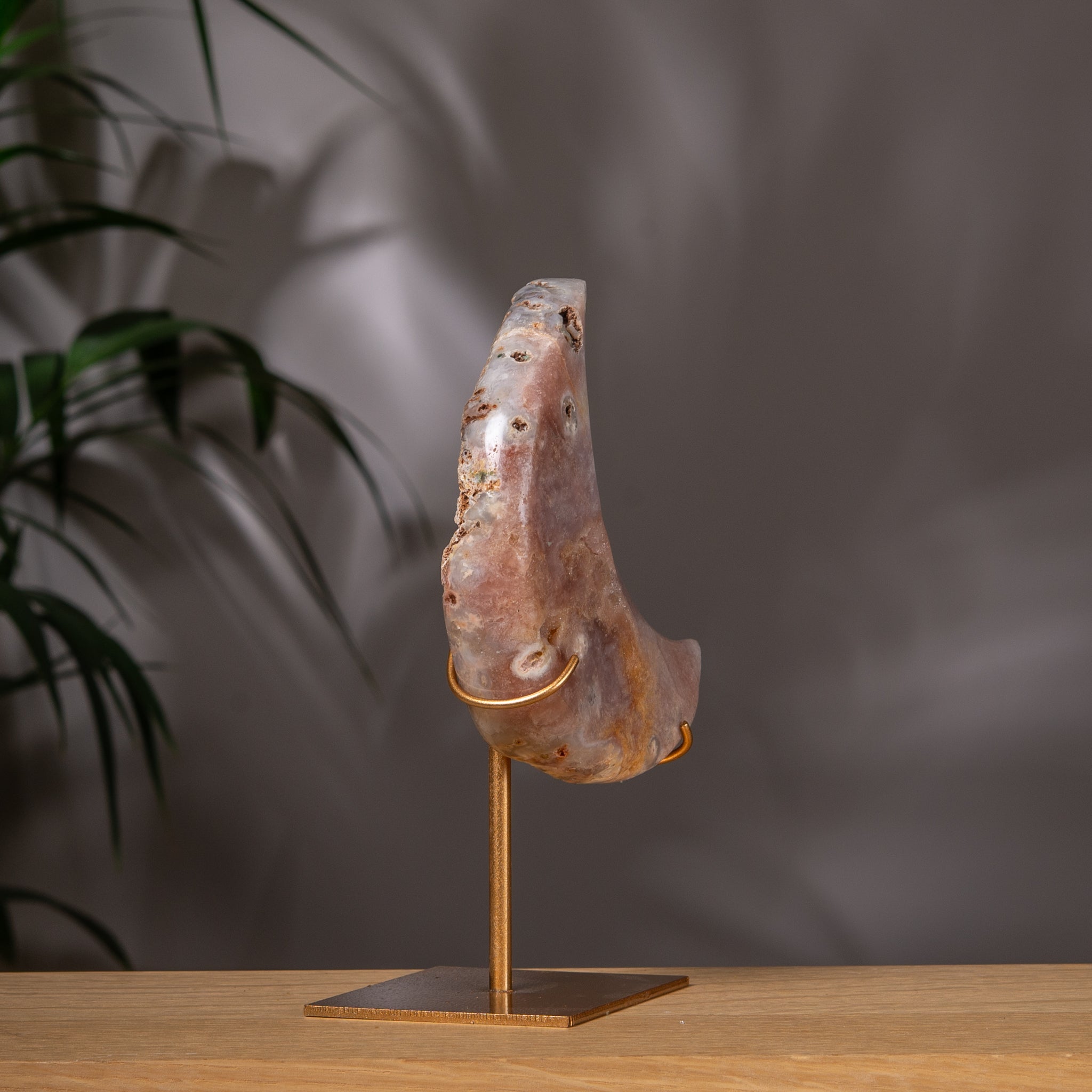 Multi Color Pink Amethyst Moon on Stand