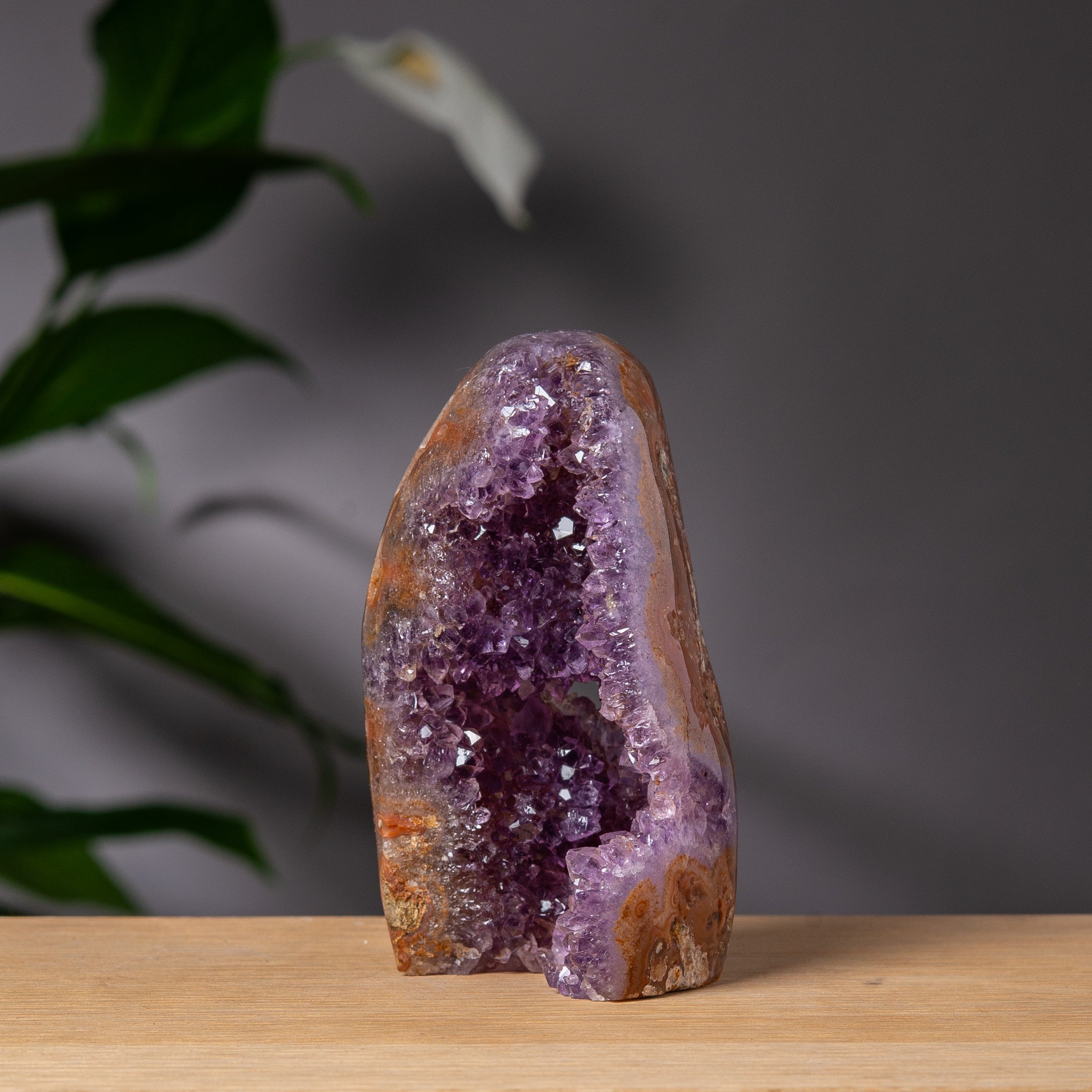 Amethyst free form with brown jasper