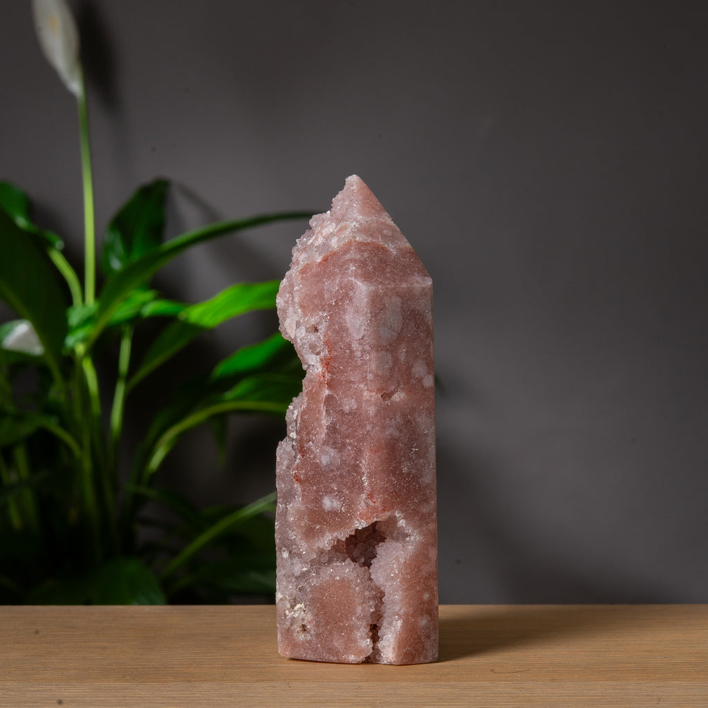 Mörkt druzy rosa ametisttorn