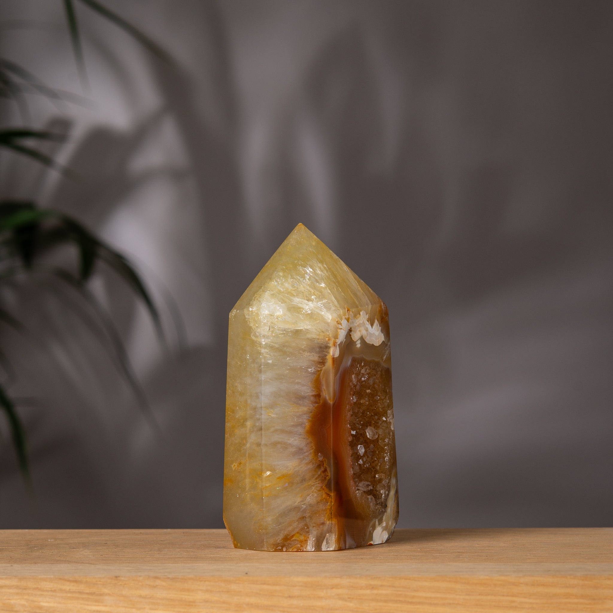 Yellow - Brown Agate Druzy Tower