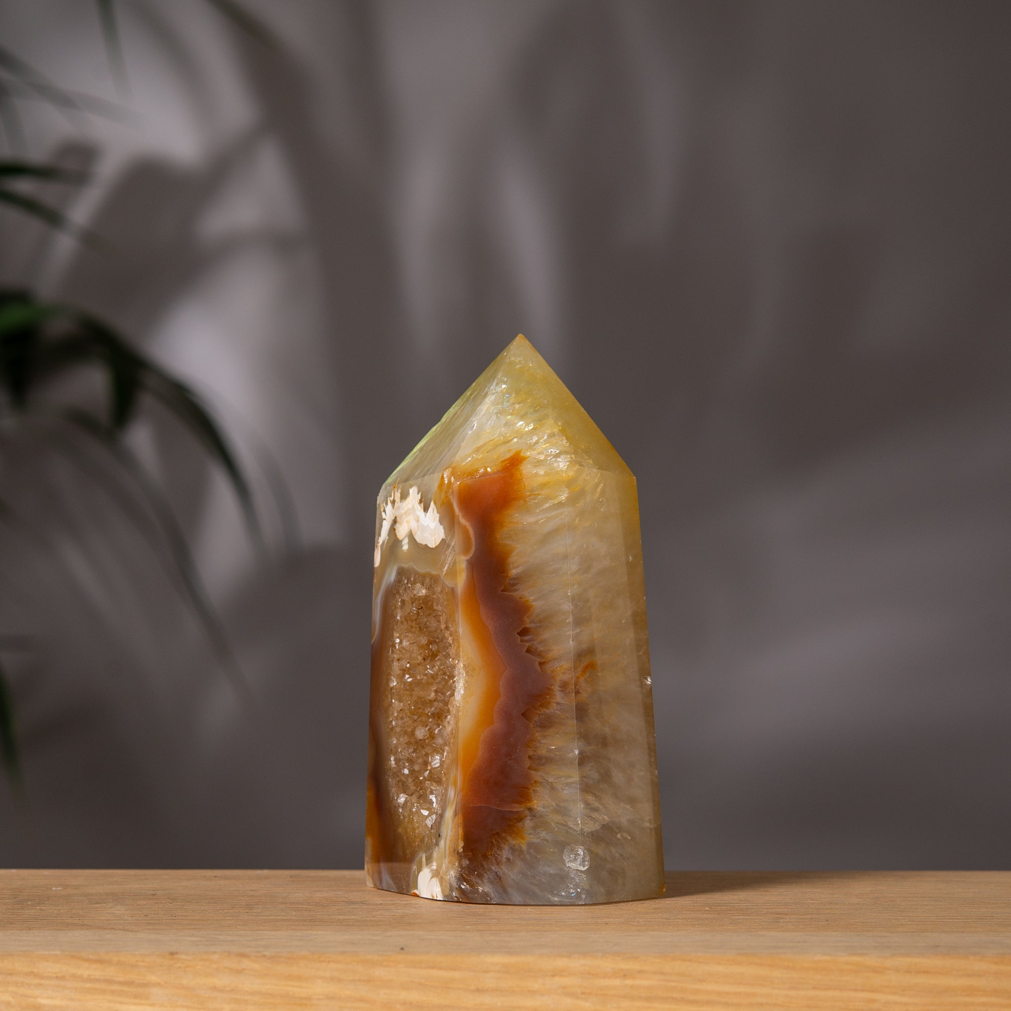 Yellow - Brown Agate Druzy Tower