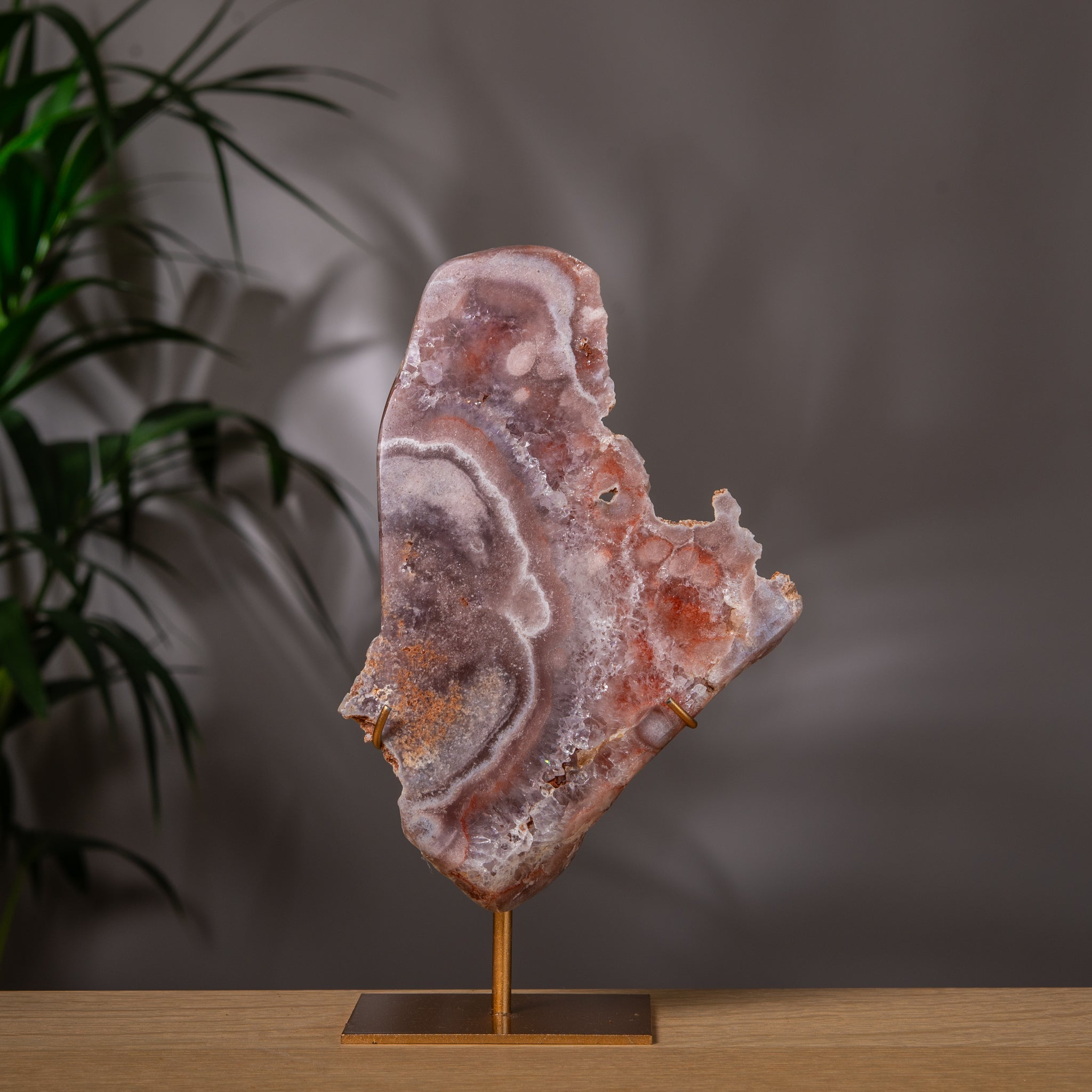 Pink Amethyst Slab in Red & Dark pink colors