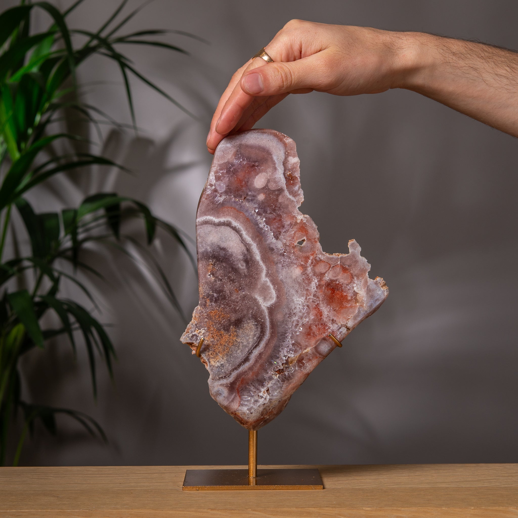Pink Amethyst Slab in Red & Dark pink colors