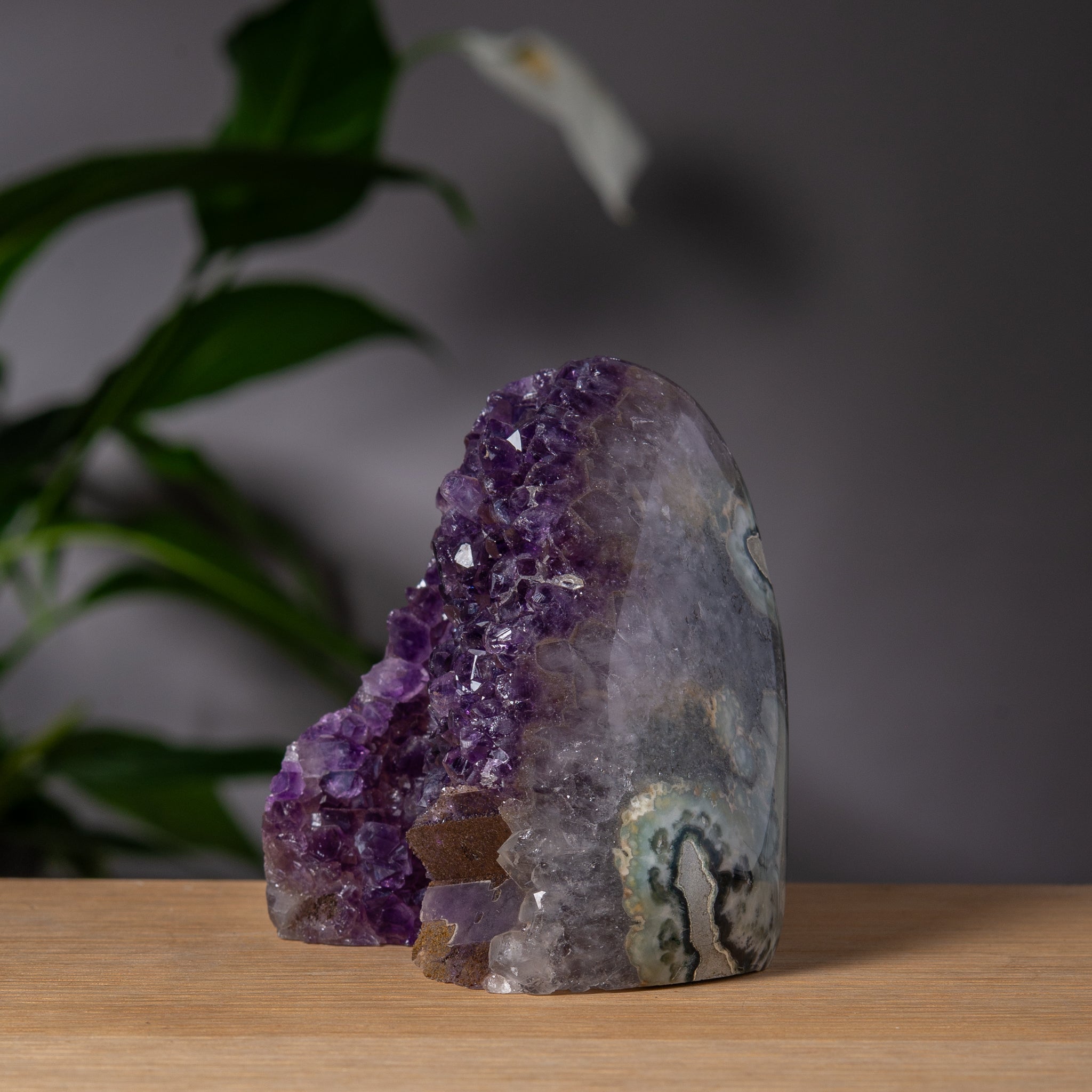 Deep Purple Amethyst with Natural Agate