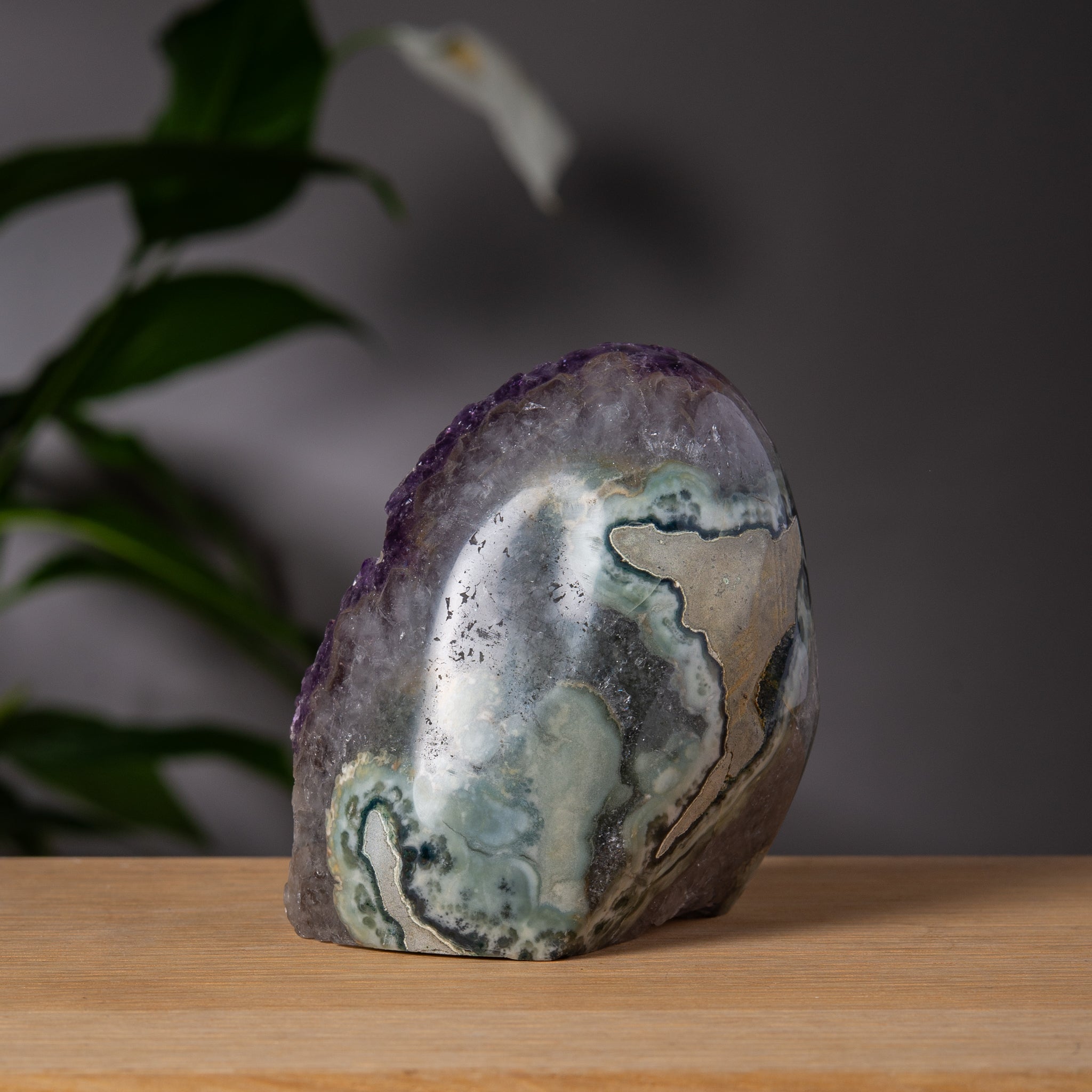 Deep Purple Amethyst with Natural Agate