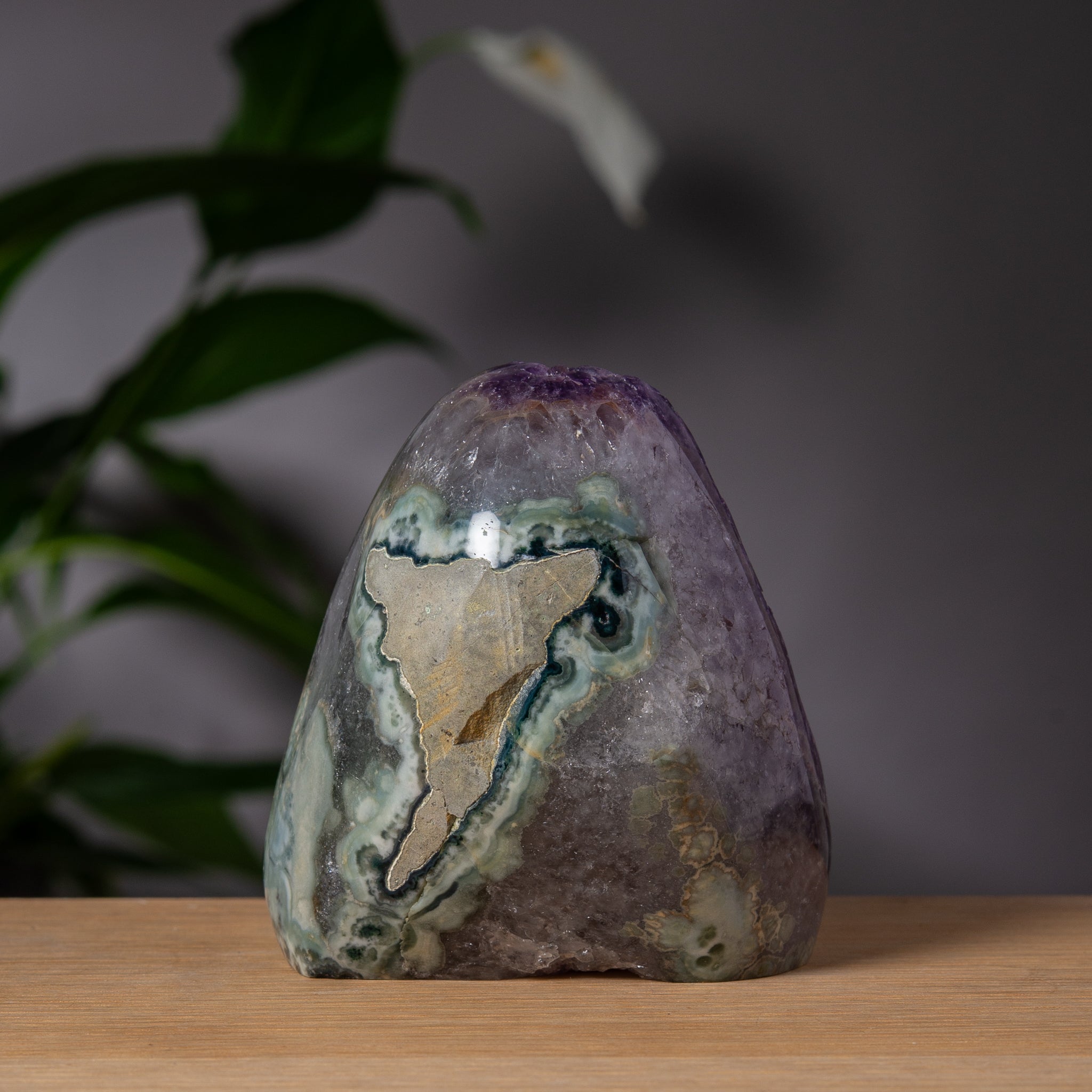 Deep Purple Amethyst with Natural Agate