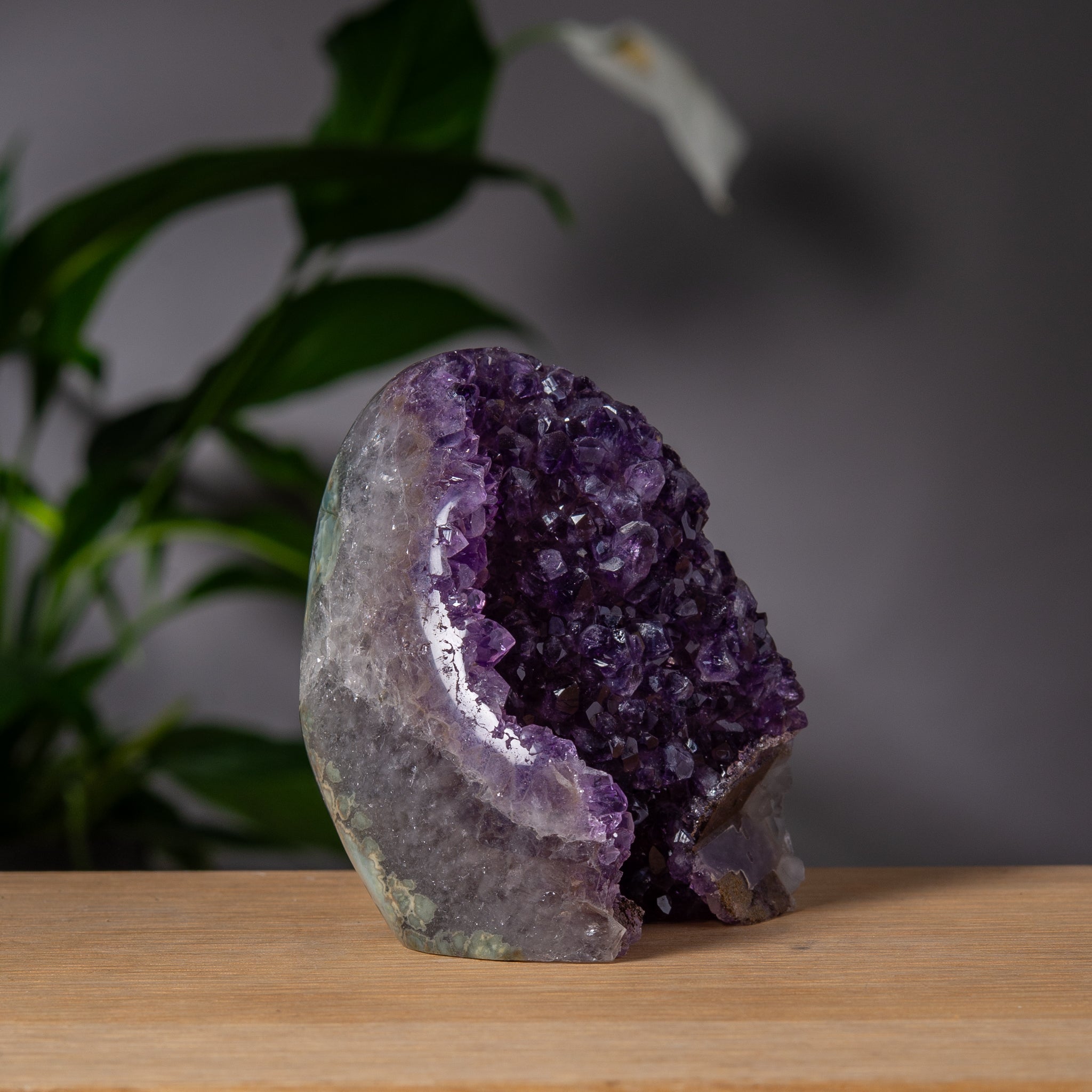 Deep Purple Amethyst with Natural Agate