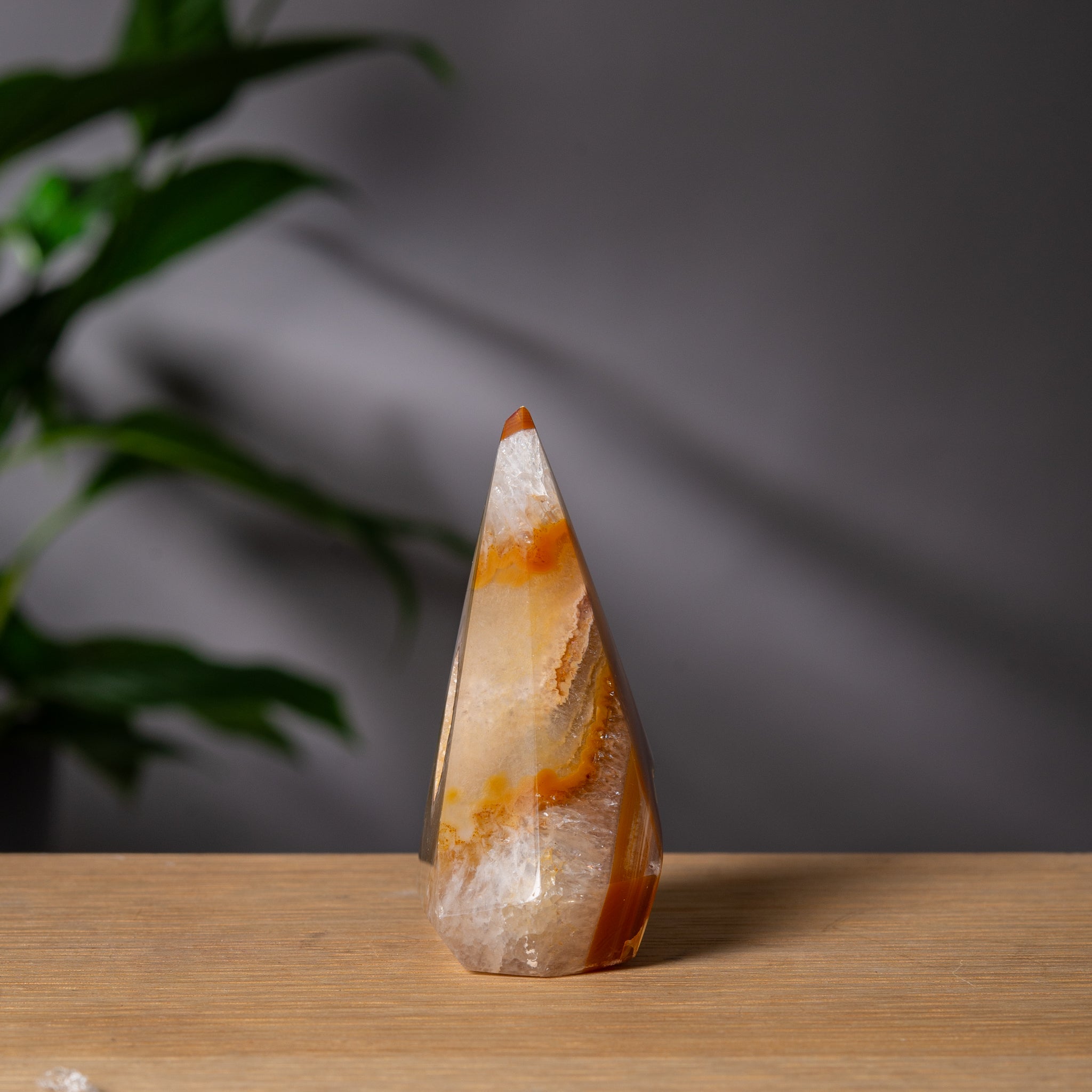 Diamond-Shaped Orange Agate Tower