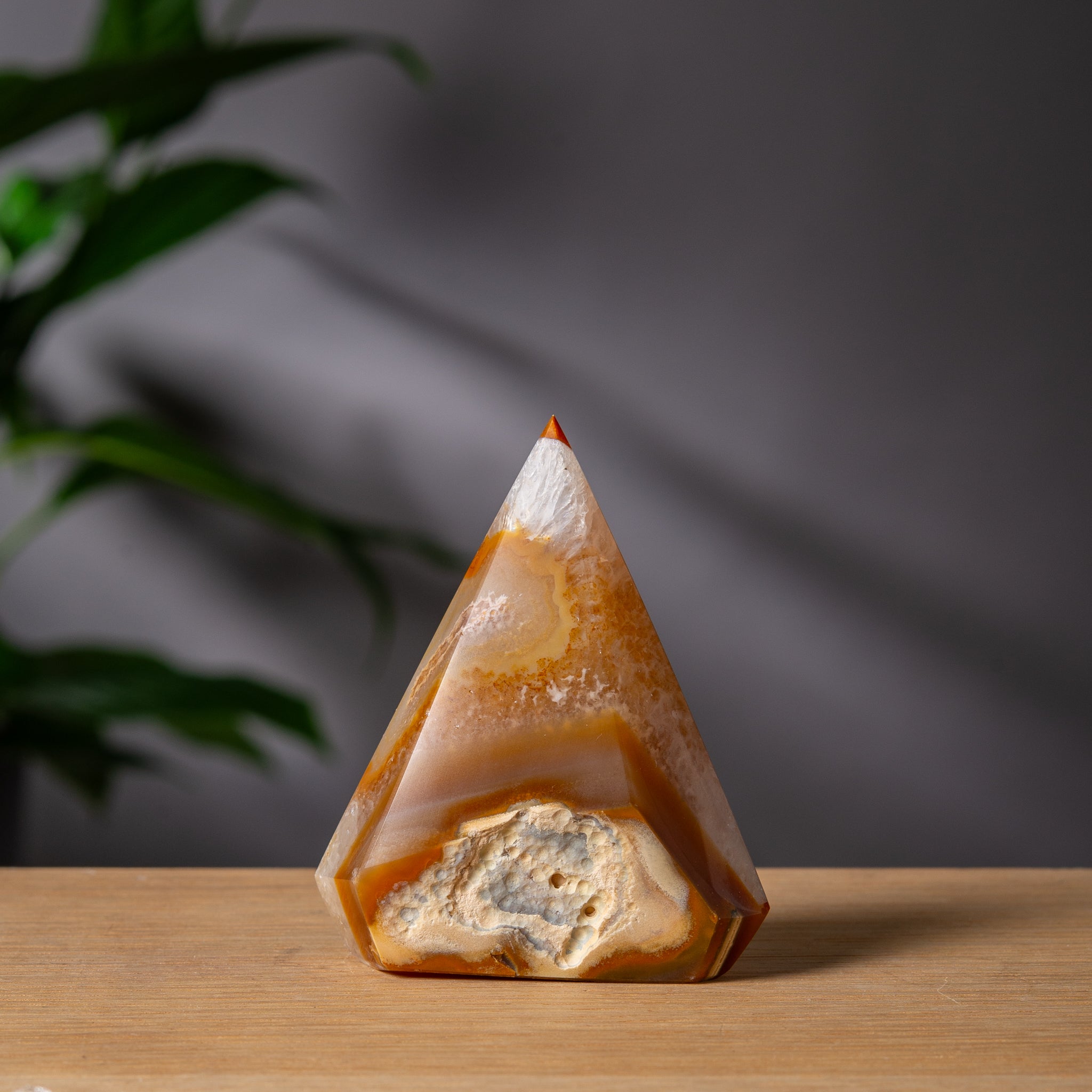 Diamond-Shaped Orange Agate Tower