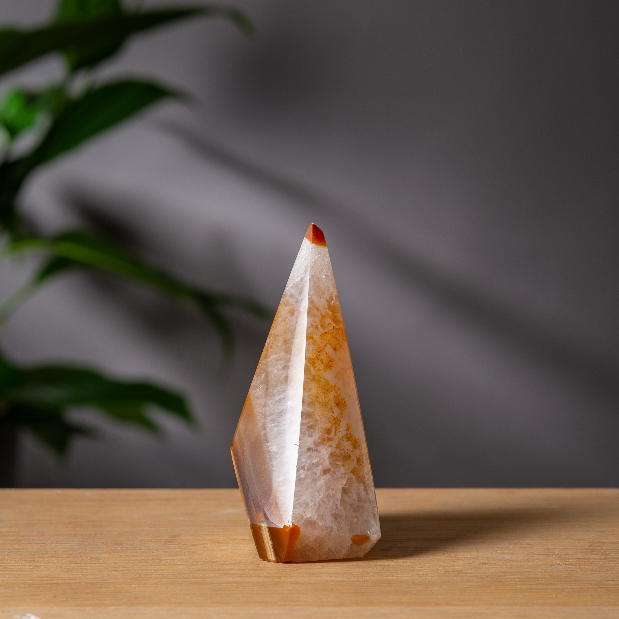 Diamond-Shaped Orange Agate Tower