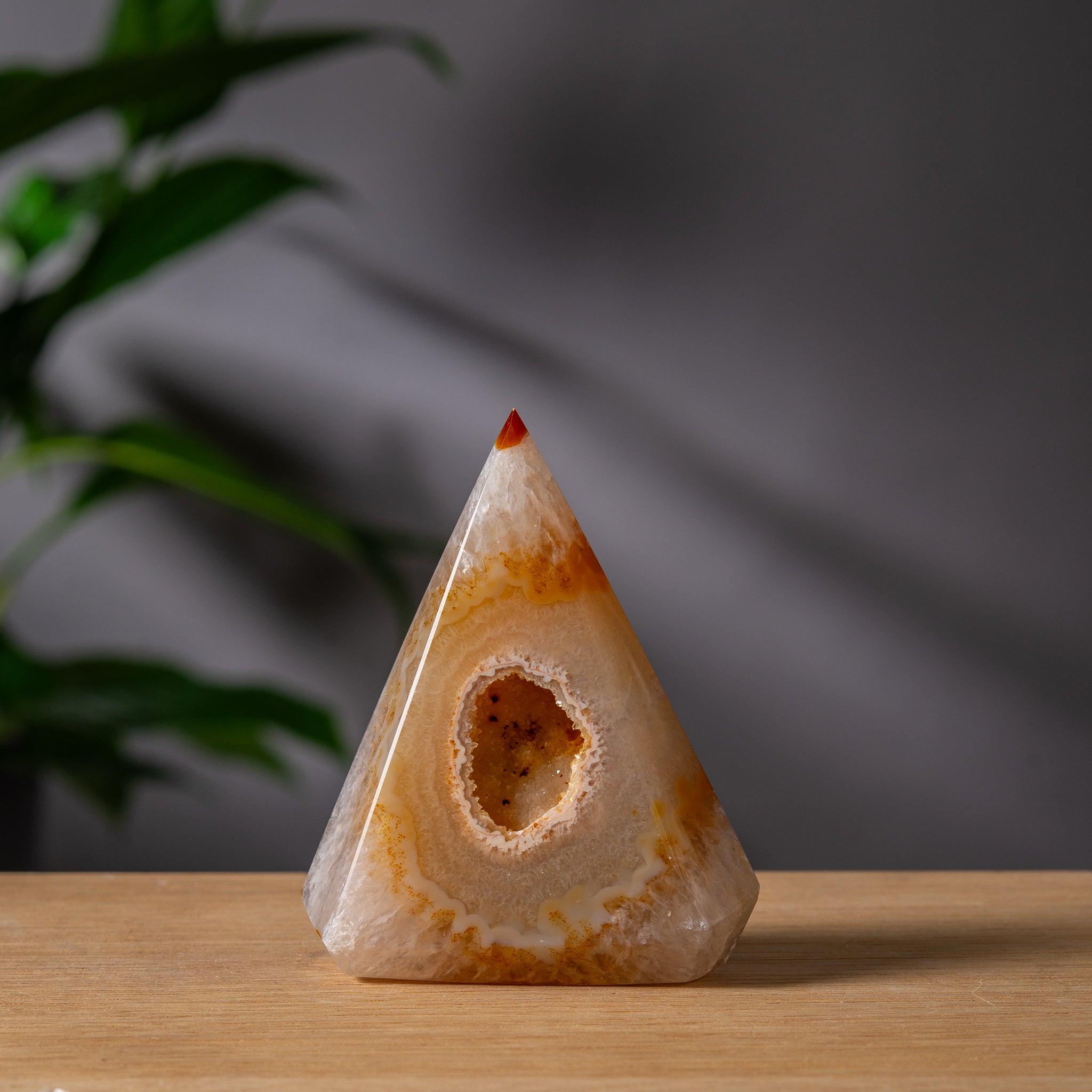 Diamond-Shaped Orange Agate Tower