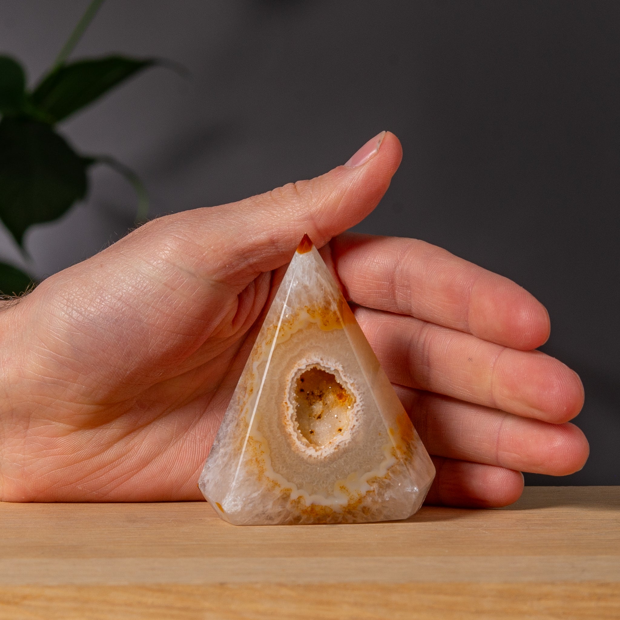 Diamond-Shaped Orange Agate Tower