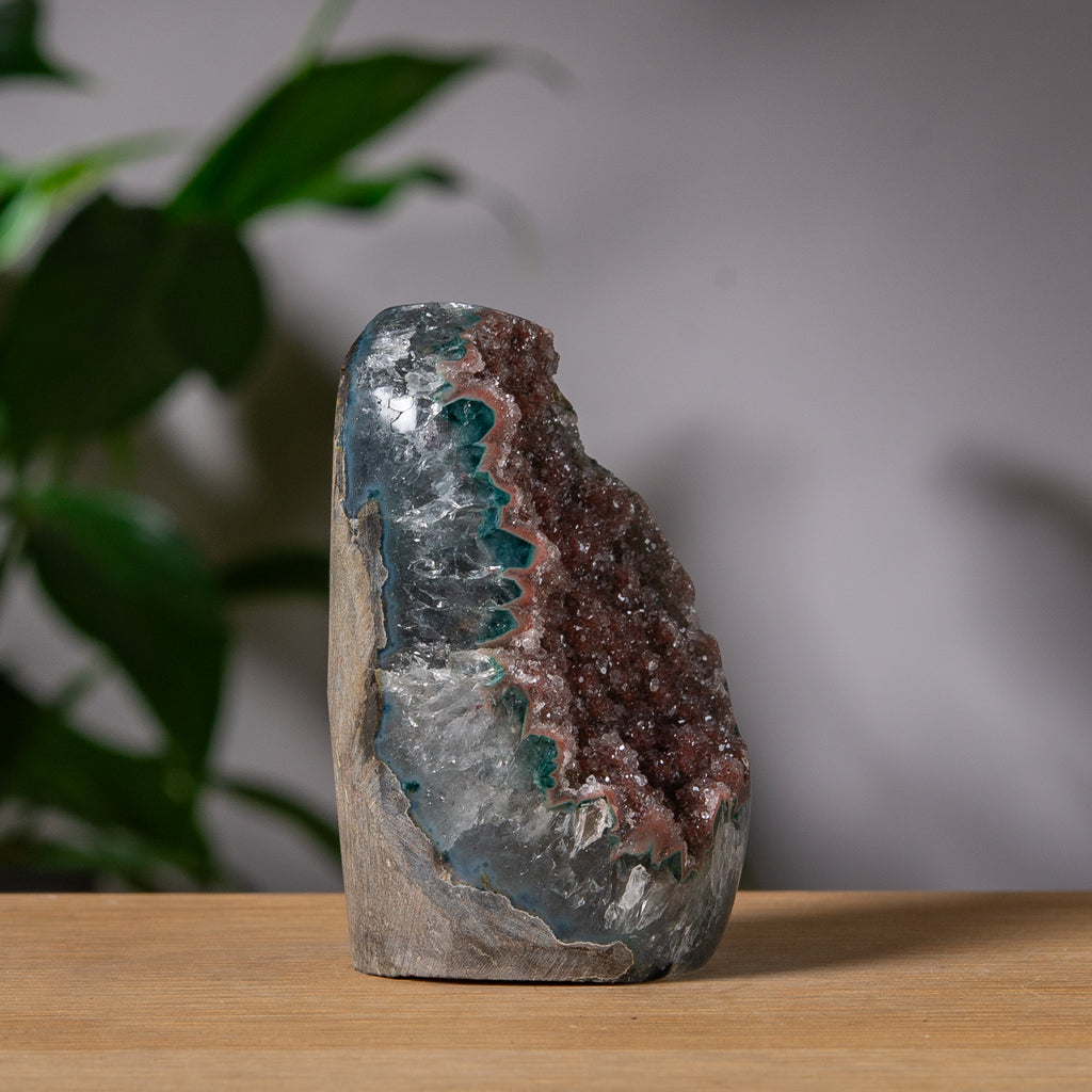 Dammig Vinröd Druzy Ametist (cutbase)
