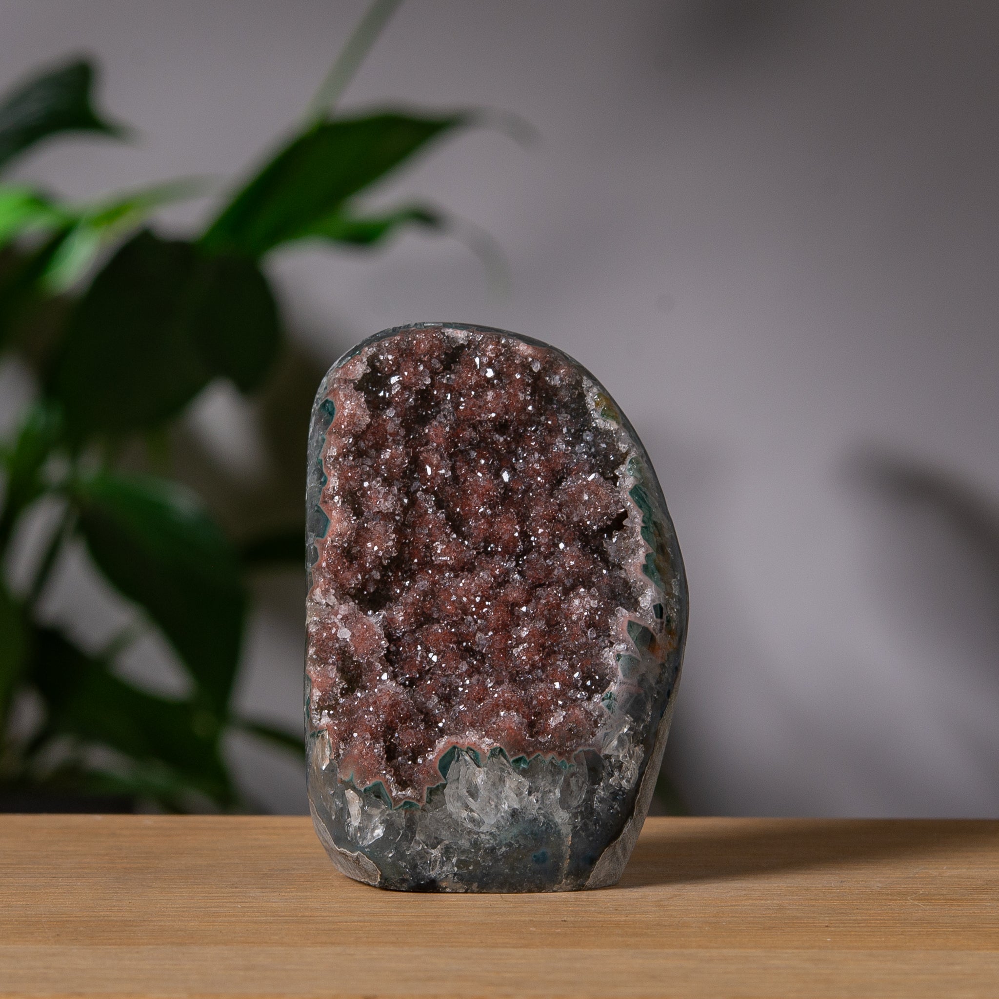 Dammig Vinröd Druzy Ametist (cutbase)