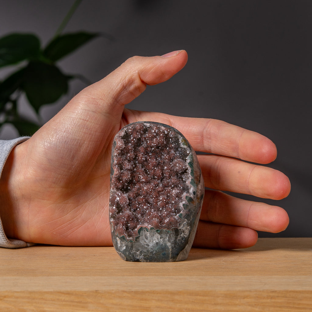 Dammig Vinröd Druzy Ametist (cutbase)