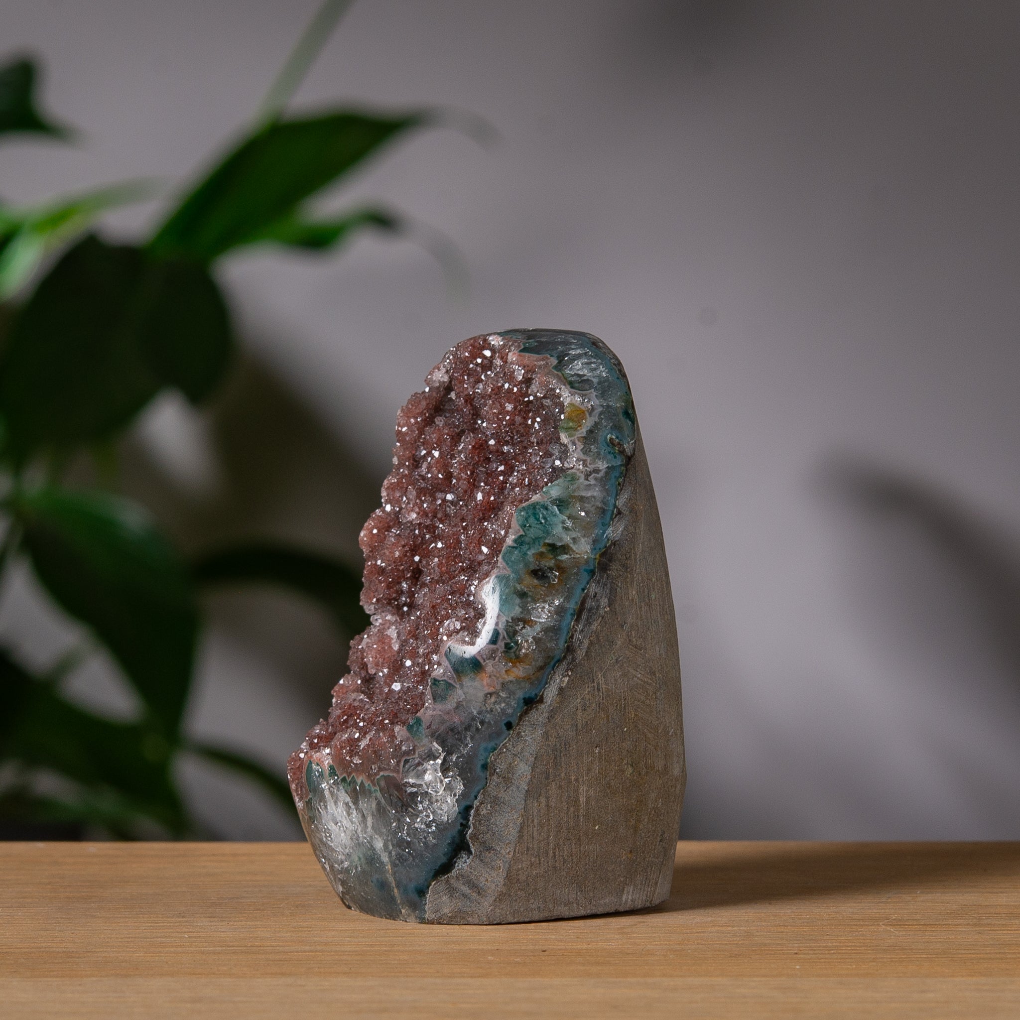 Dammig Vinröd Druzy Ametist (cutbase)
