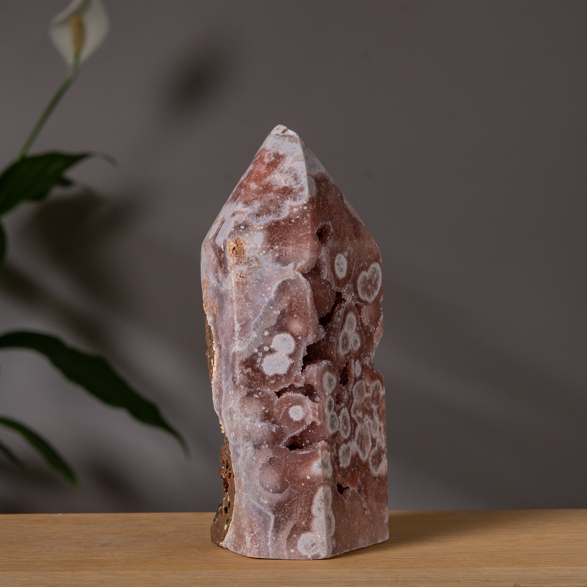 Flower Pattern Pink Amethyst Tower