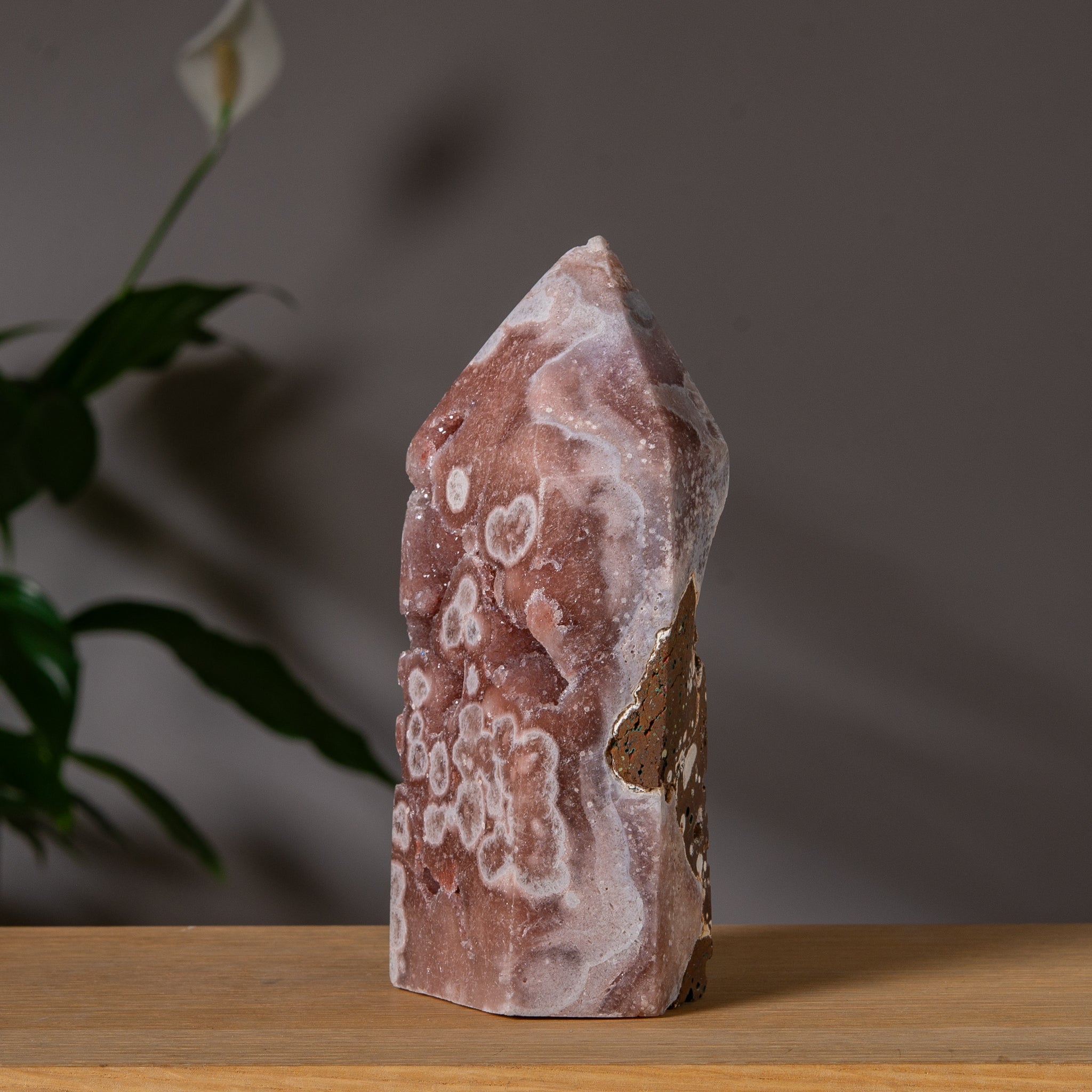 Flower Pattern Pink Amethyst Tower