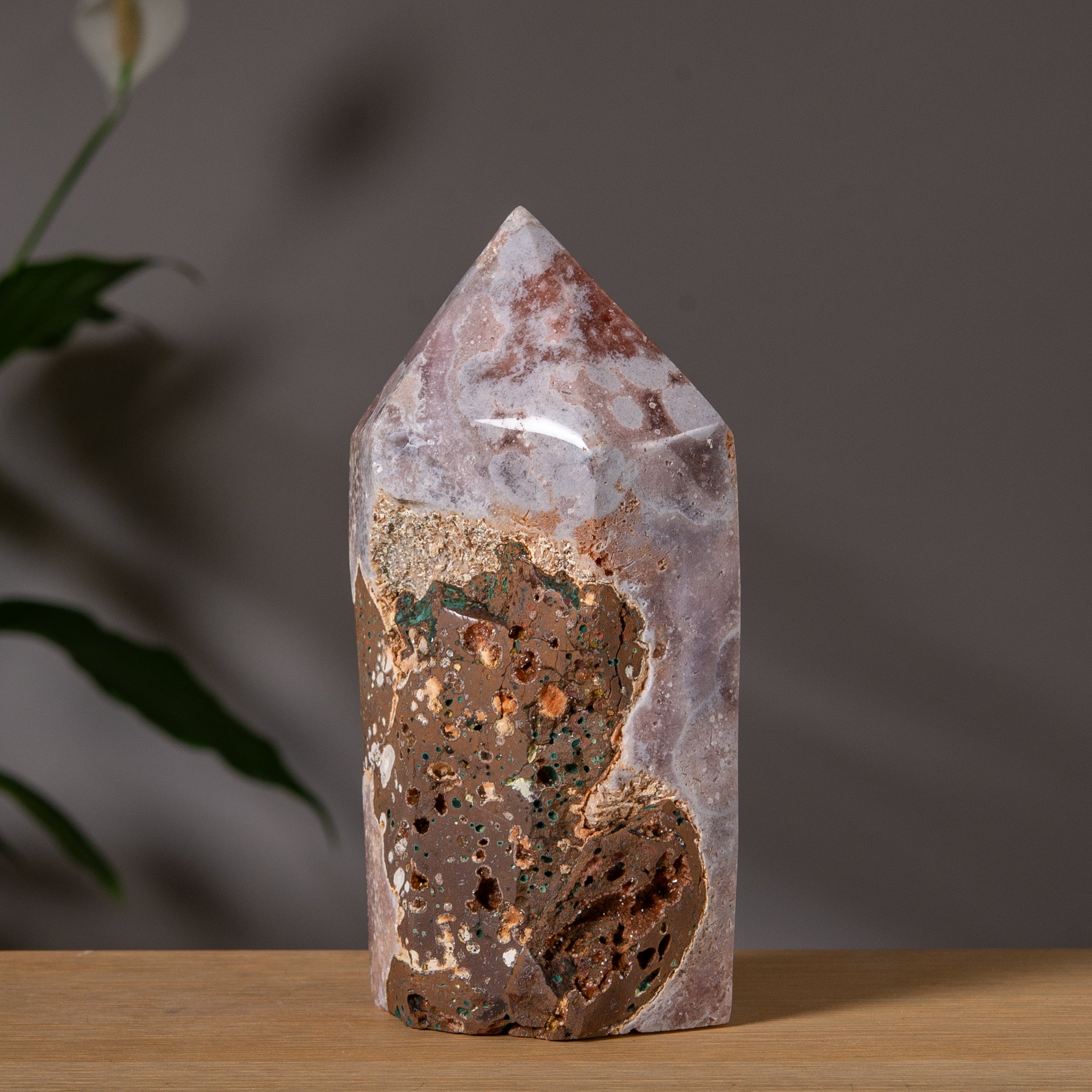 Flower Pattern Pink Amethyst Tower
