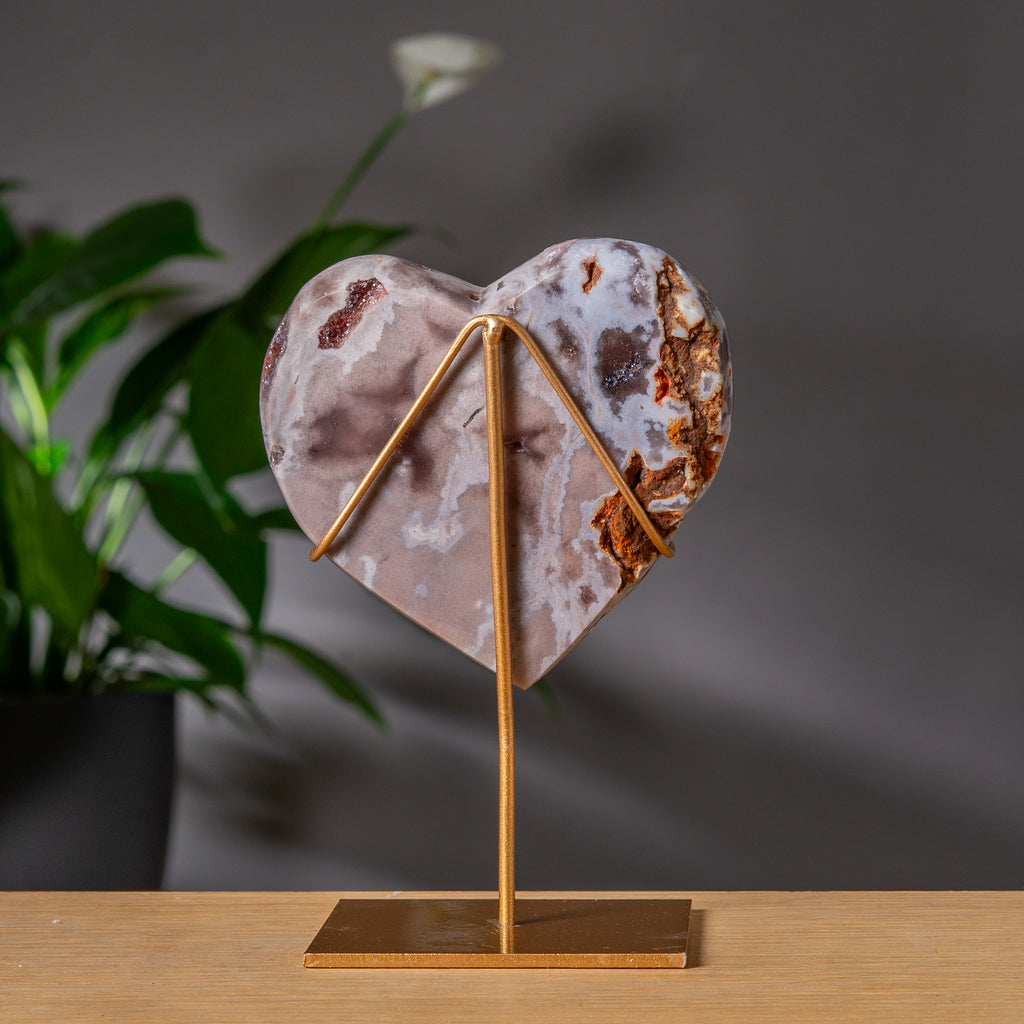 Rosa ametist med speciell grå agat